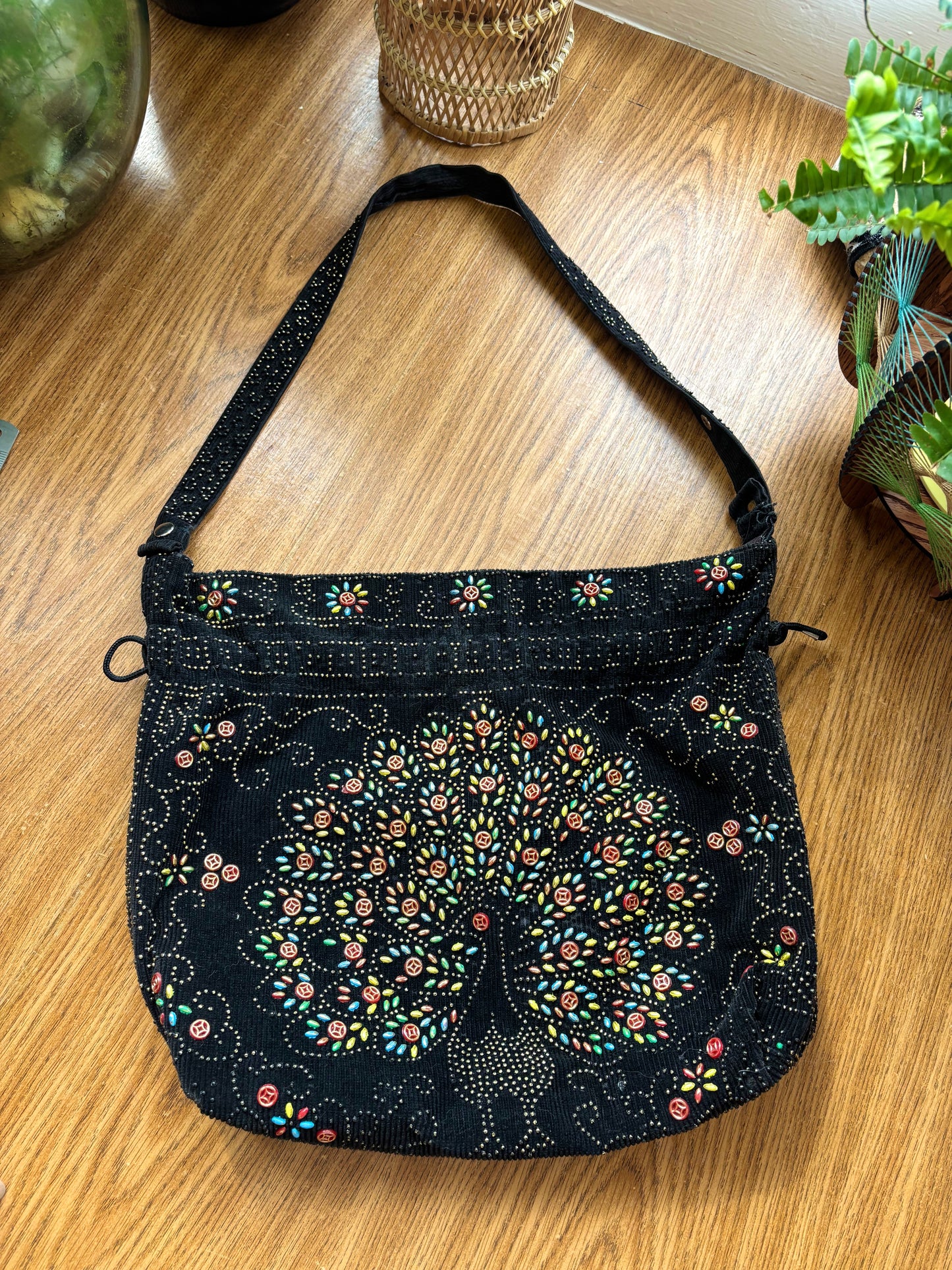 Vintage Beaded Peacock Bag