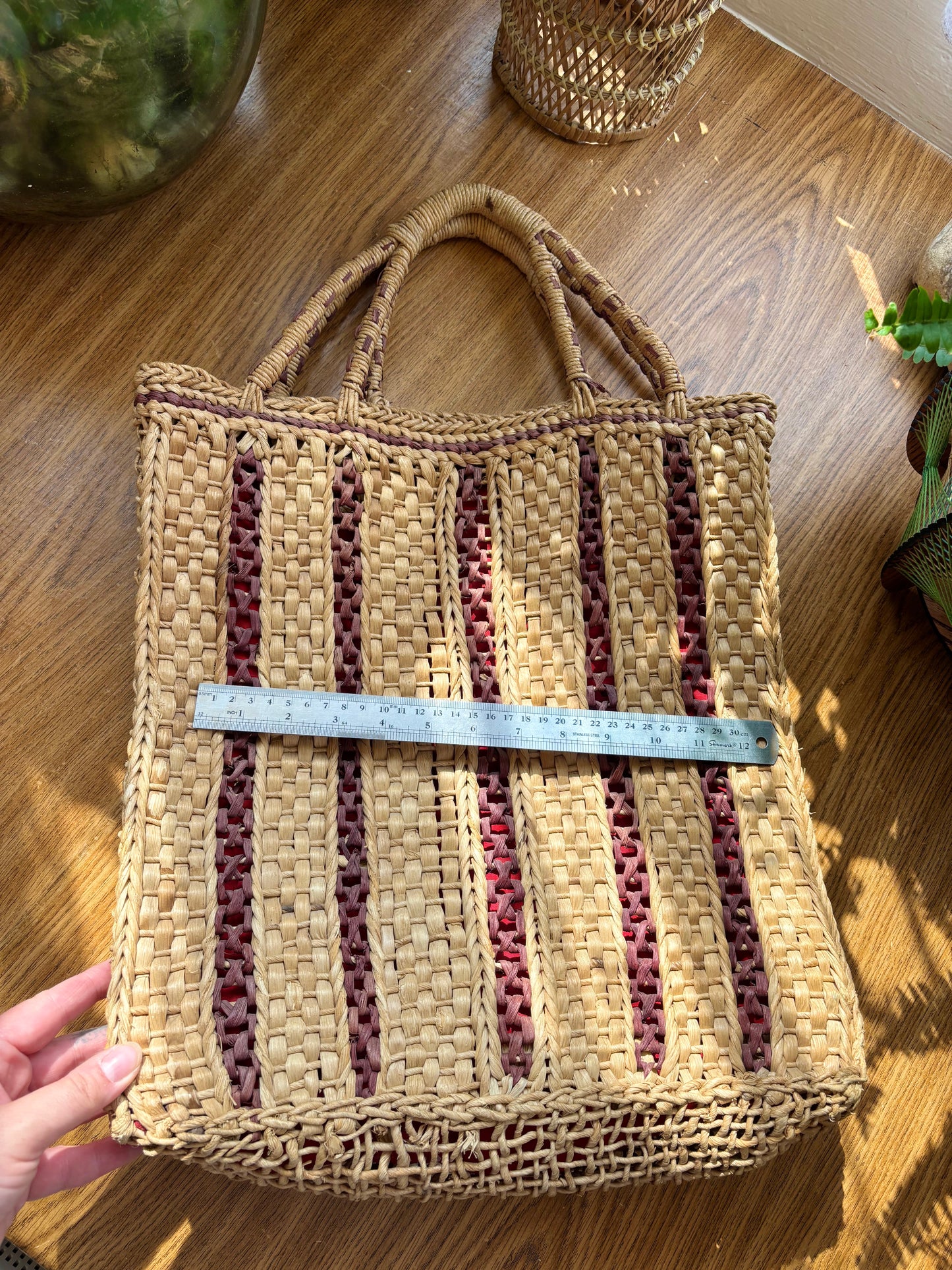 Large Vintage Raffia Shopper Bag