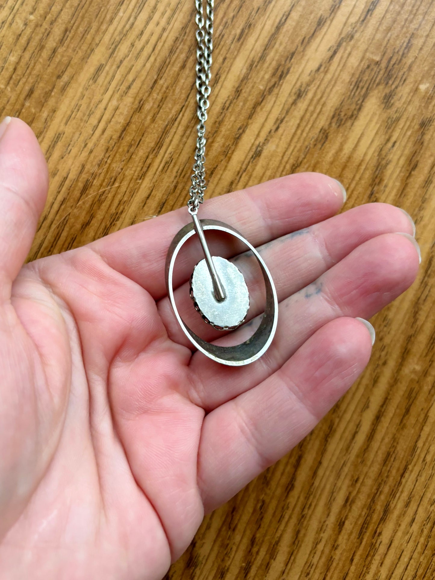 Vintage Moss Agate Pendant Necklace