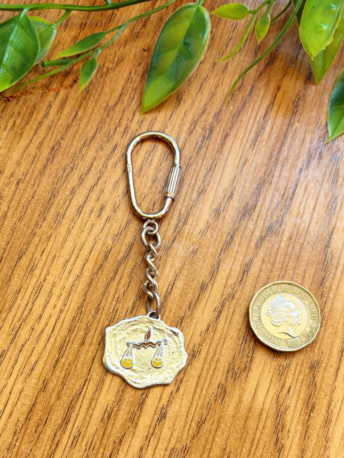 Vintage Solid Silver Libra Keychain