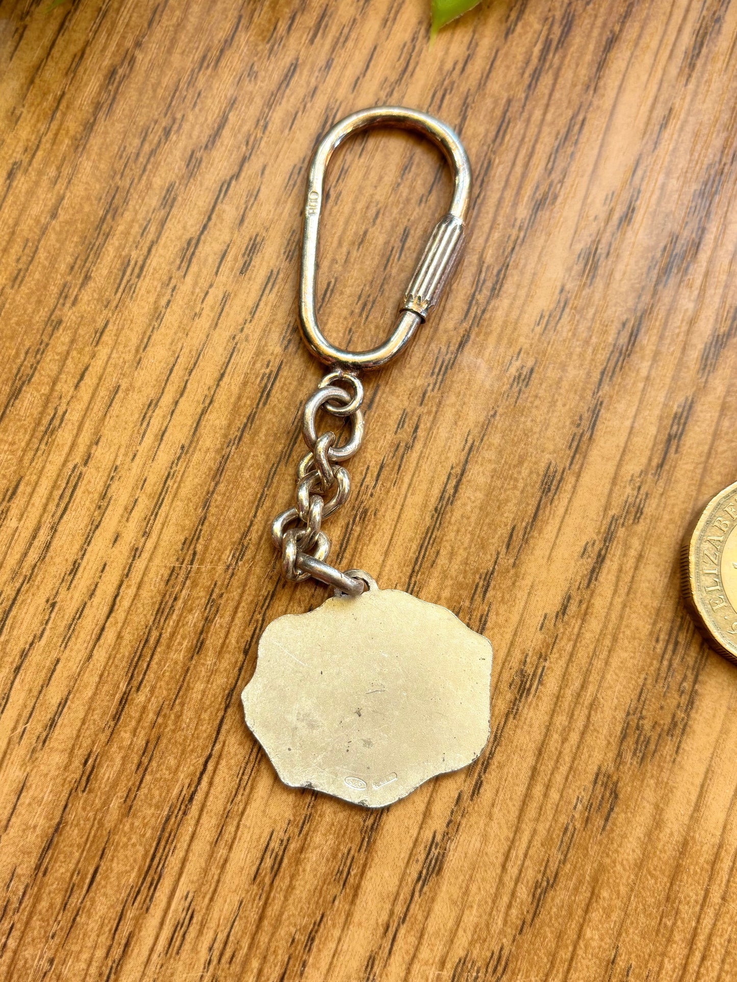 Vintage Solid Silver Libra Keychain