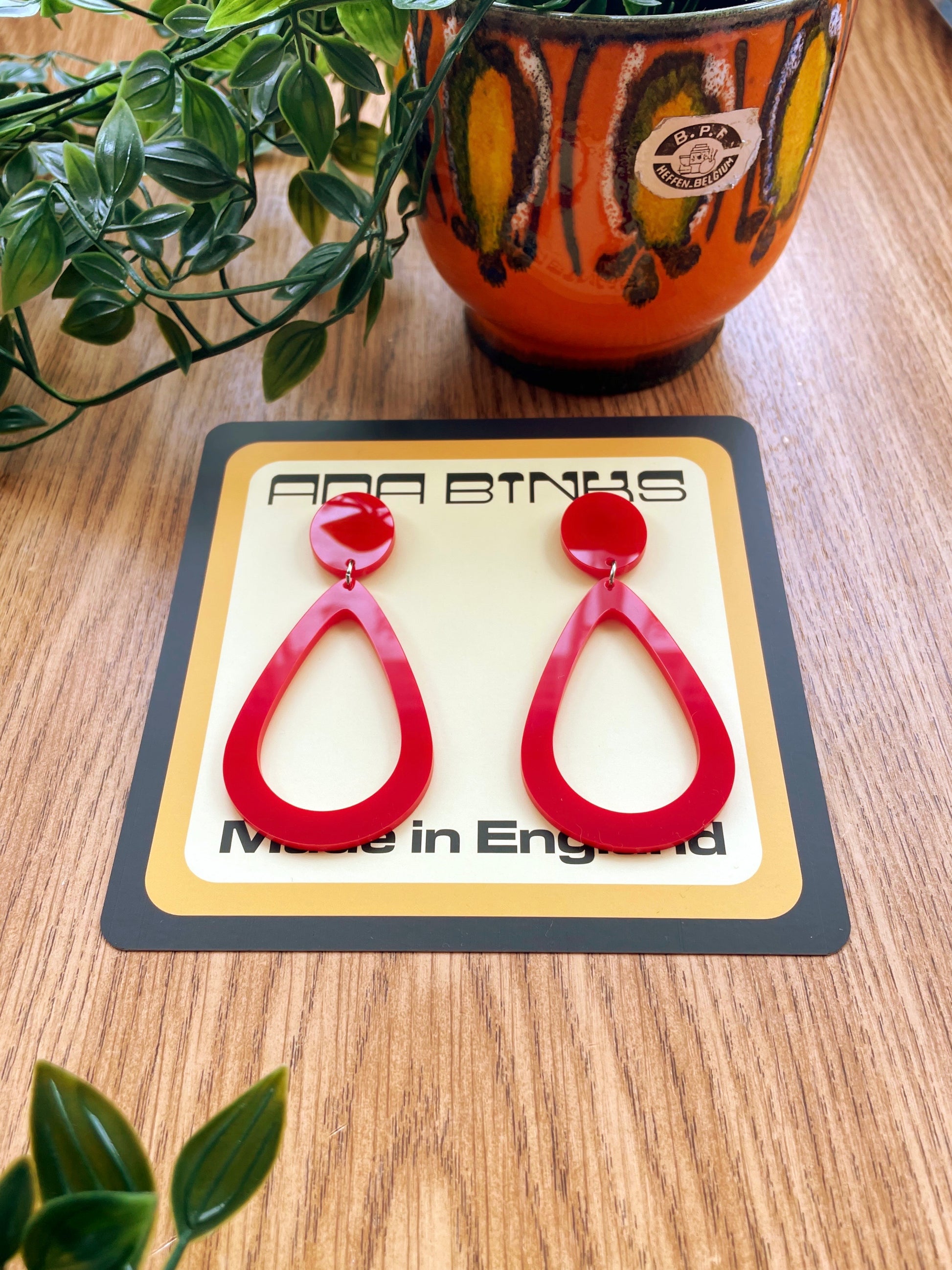 60s red earrings