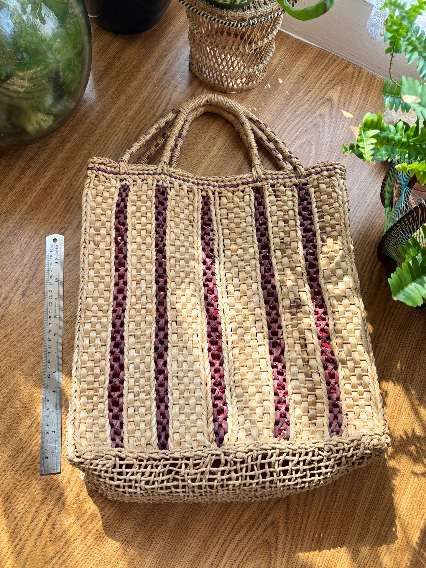 Large Vintage Raffia Shopper Bag