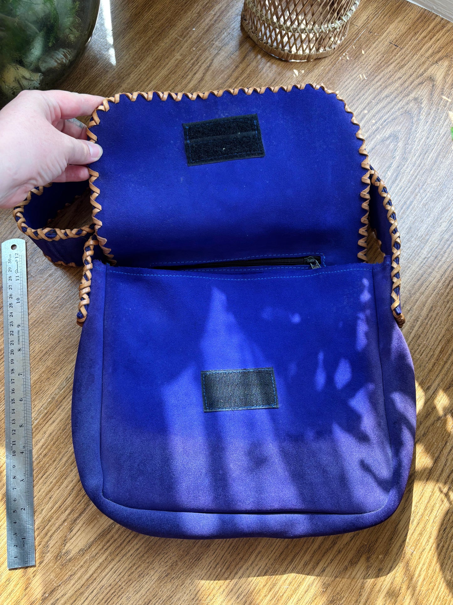 Vintage Purple Suede Handbag