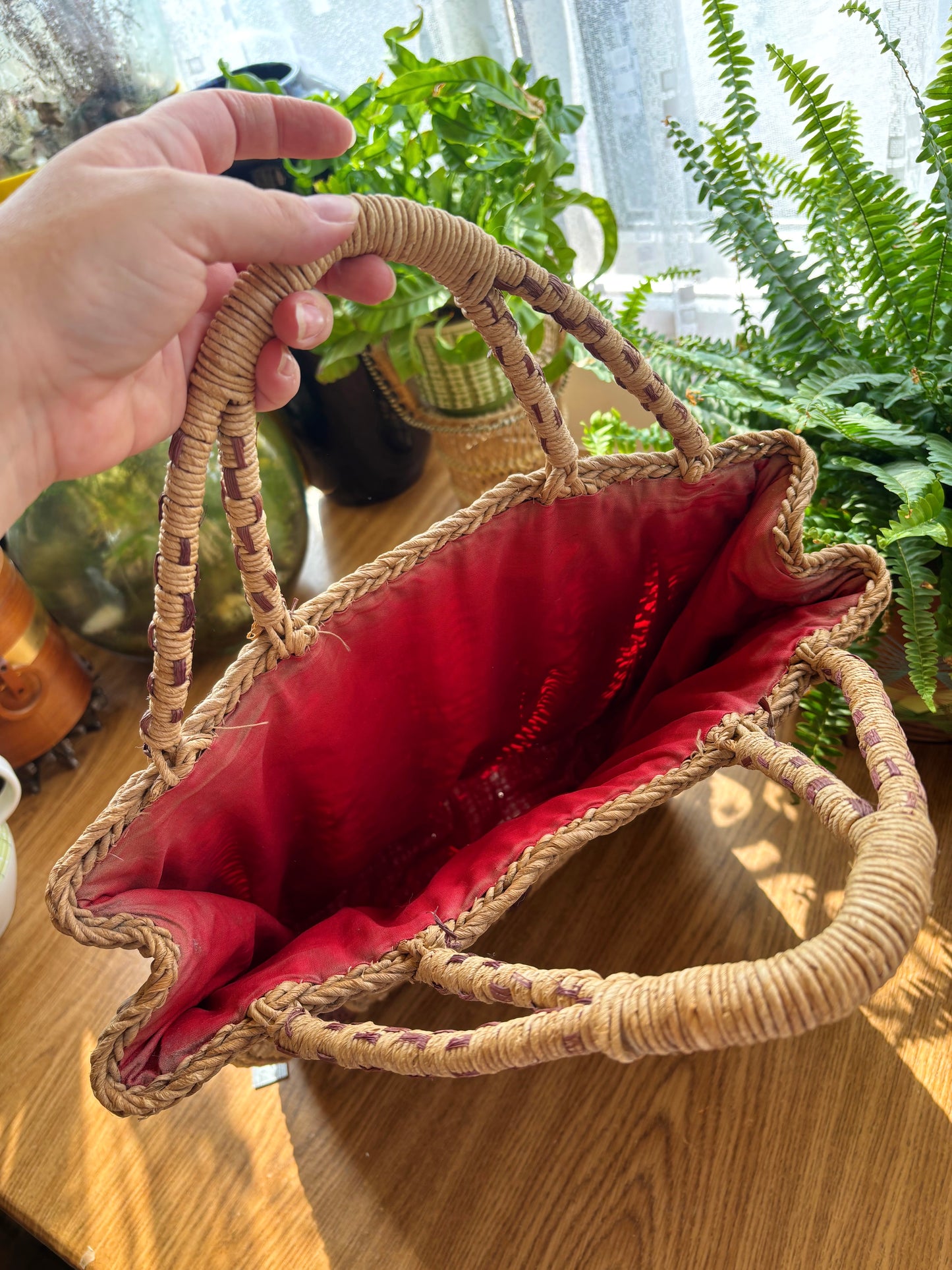 Large Vintage Raffia Shopper Bag