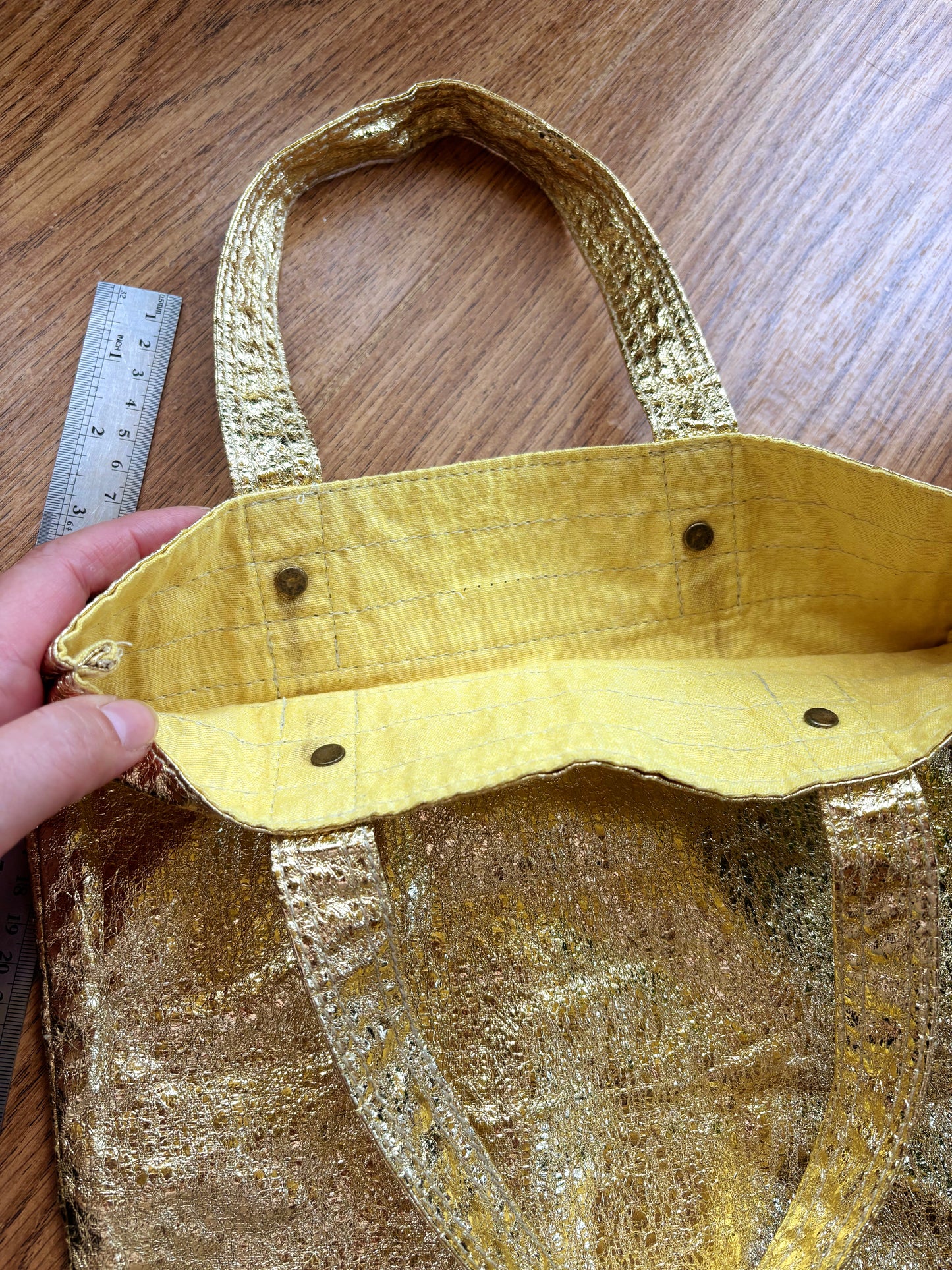 Gogo-tastic Gold Lamé Tote Bag
