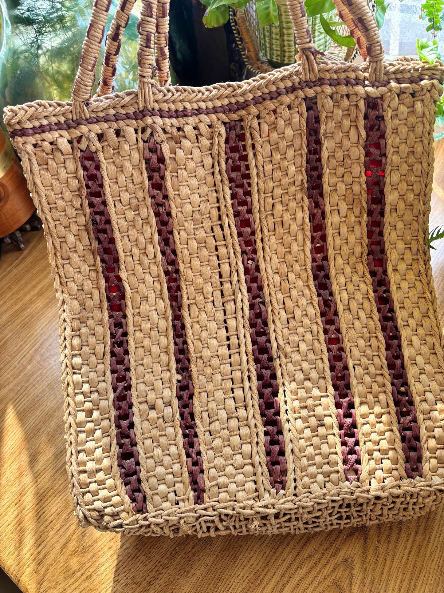 Large Vintage Raffia Shopper Bag