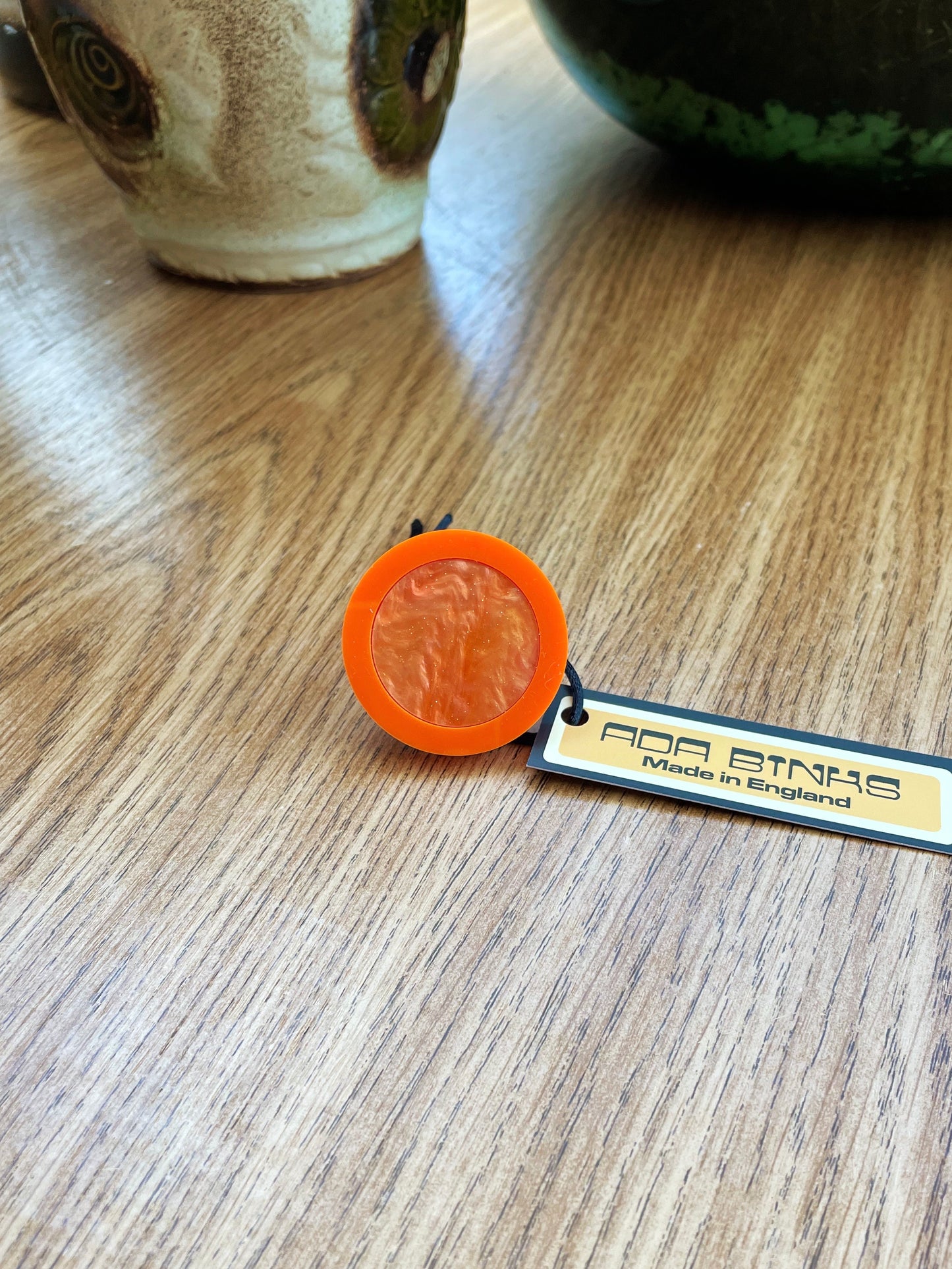 orange statement ring