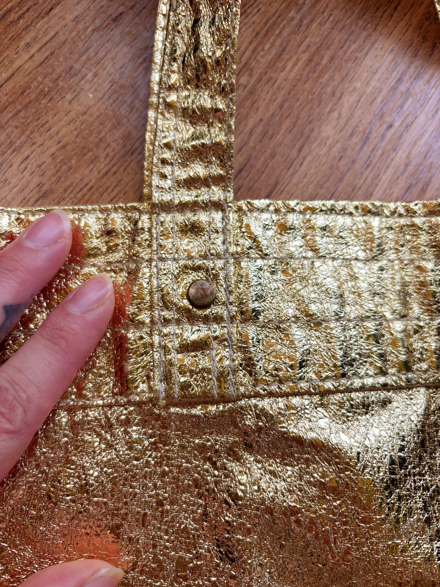 Gogo-tastic Gold Lamé Tote Bag