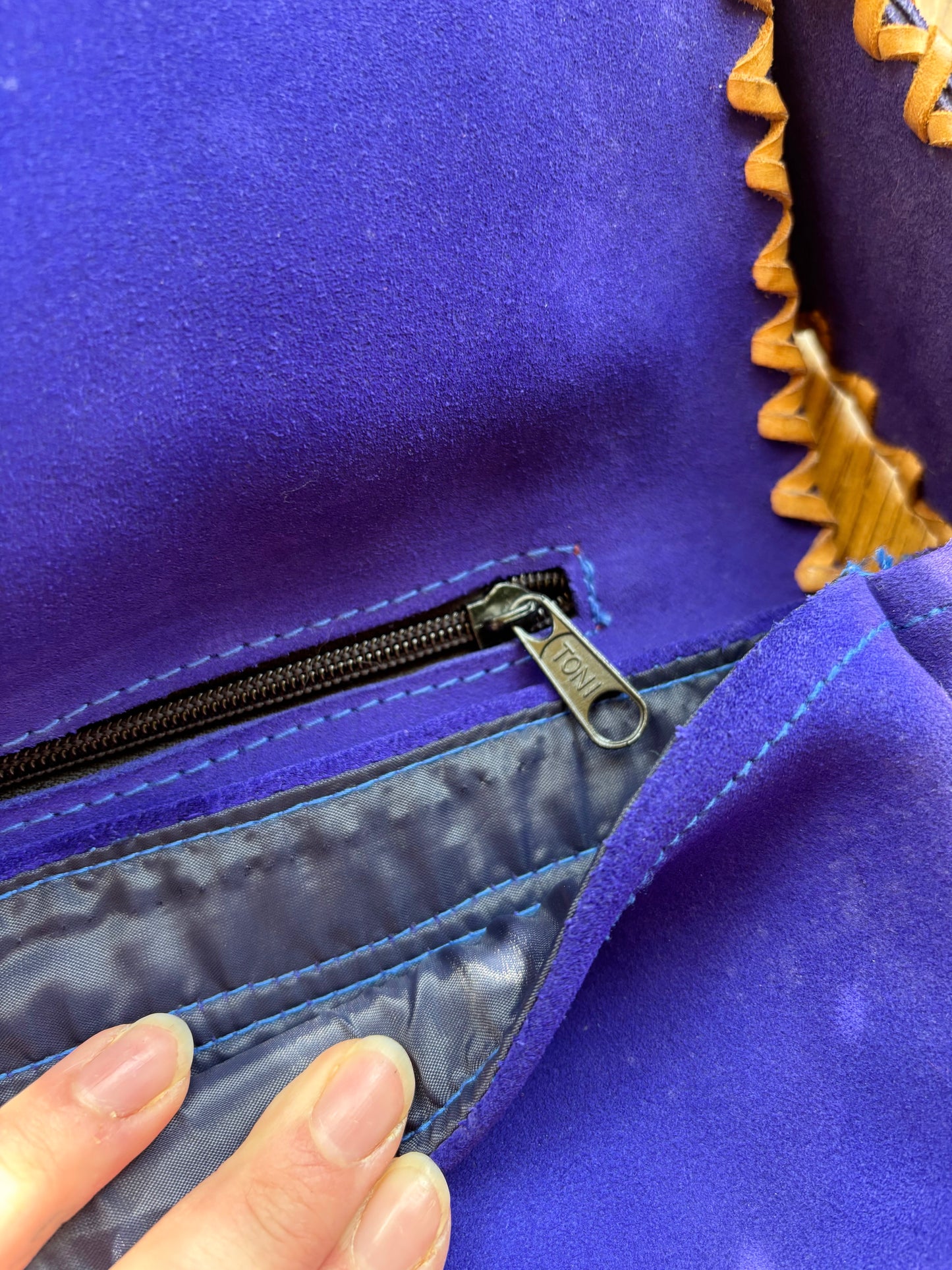 Vintage Purple Suede Handbag