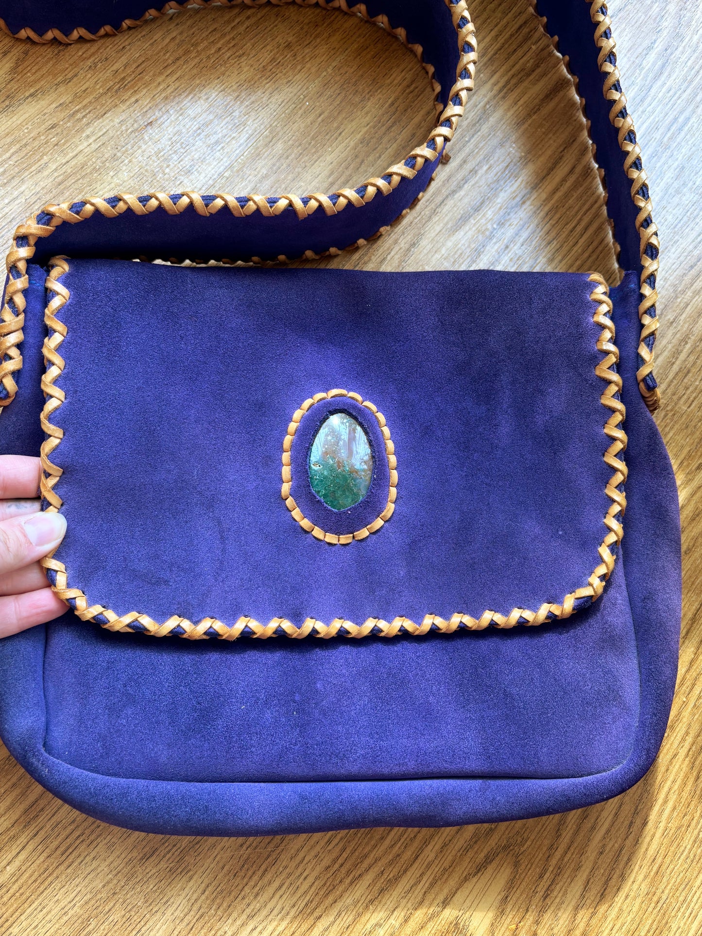 Vintage Purple Suede Handbag