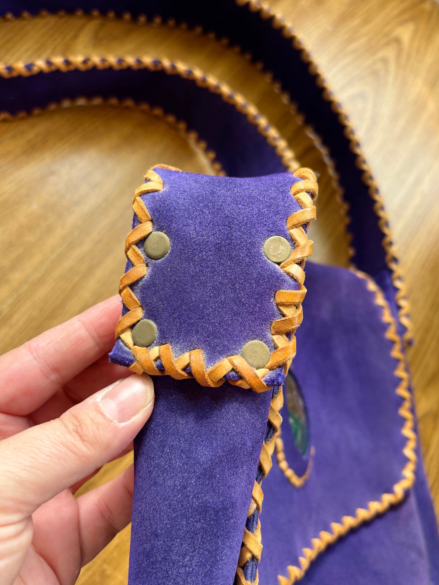Vintage Purple Suede Handbag