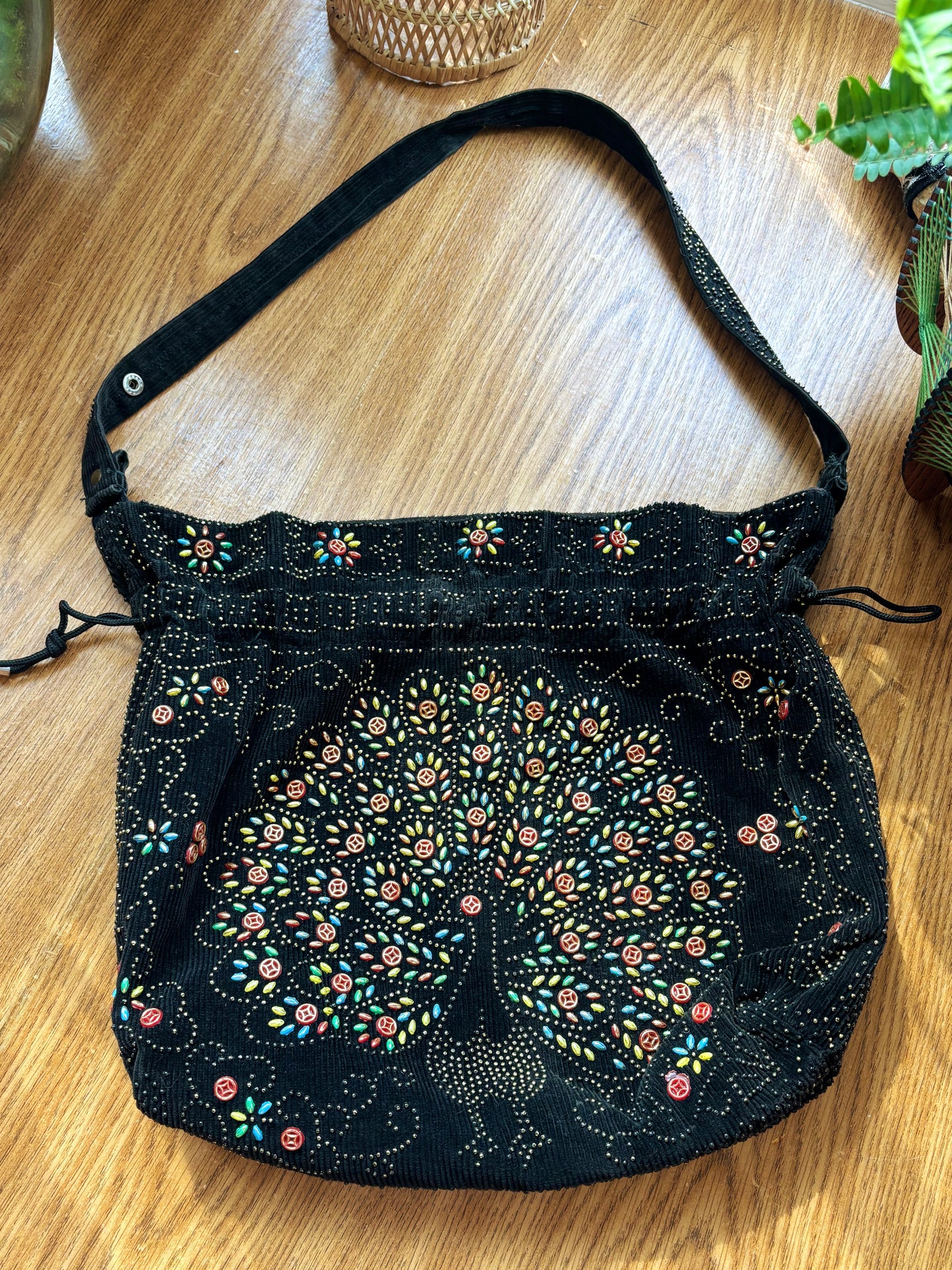 Vintage Beaded Peacock Bag