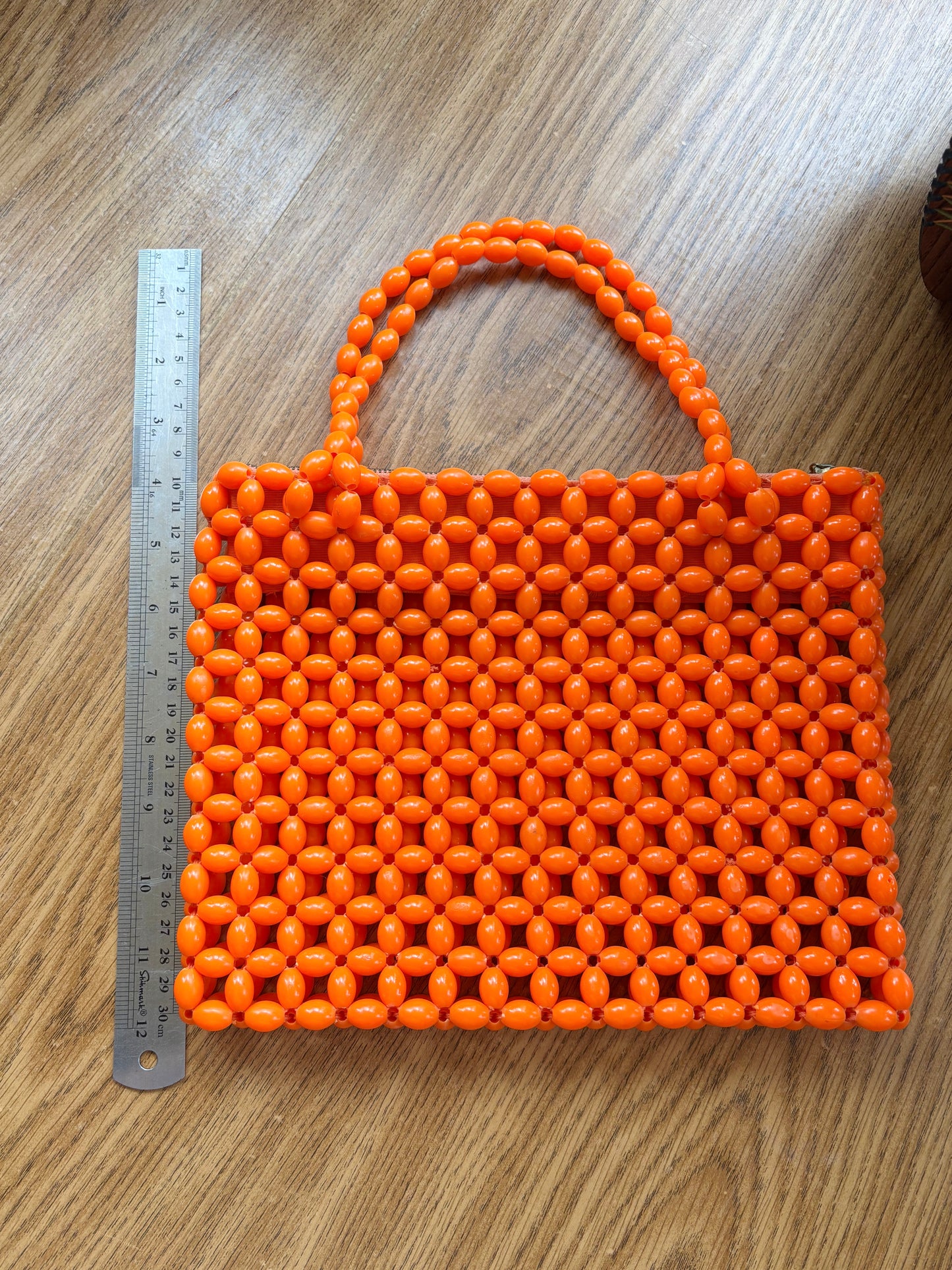 1960s Orange Beaded Modette Handbag