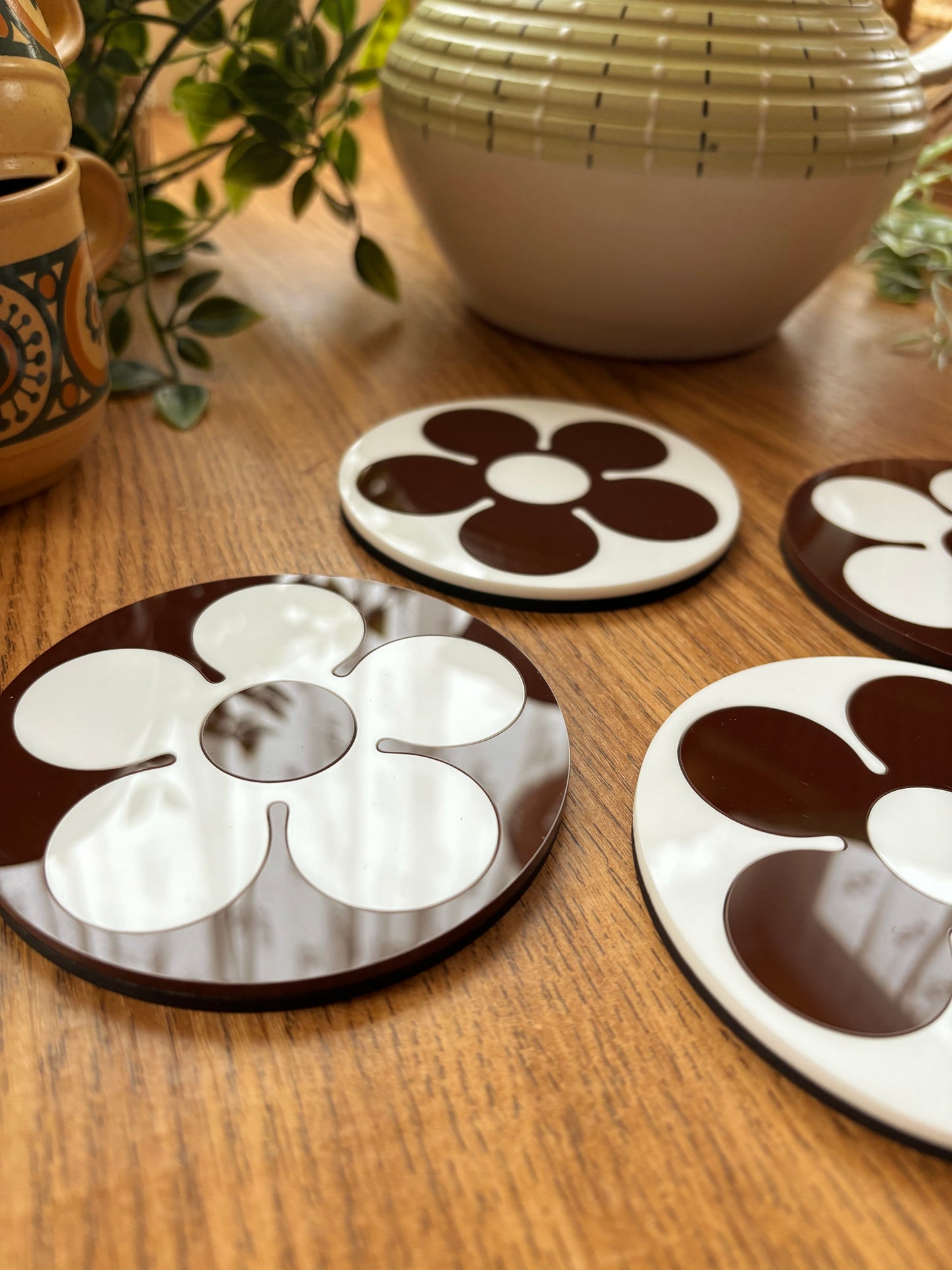 Sweetpea Flower Acrylic Coasters