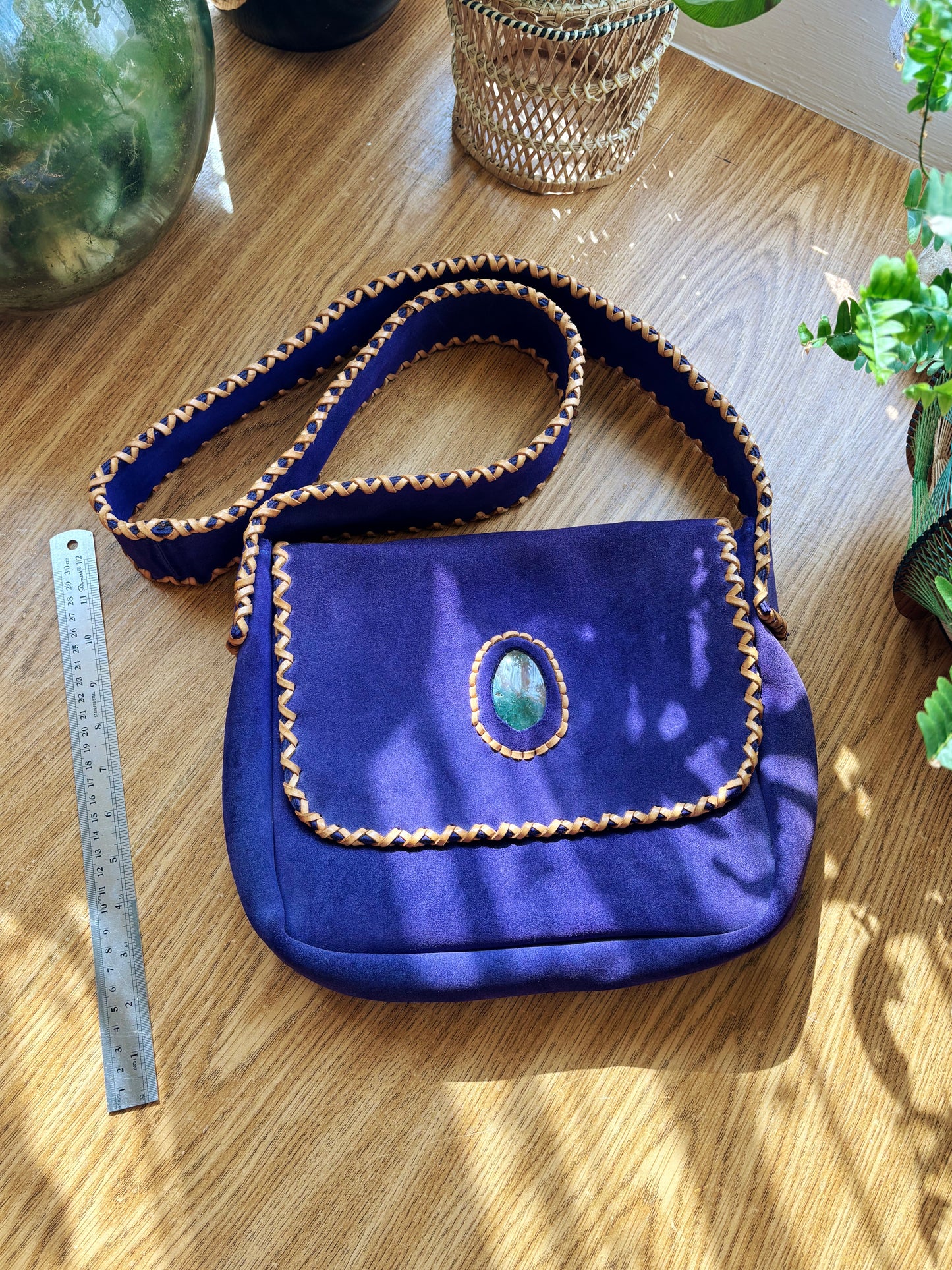 Vintage Purple Suede Handbag