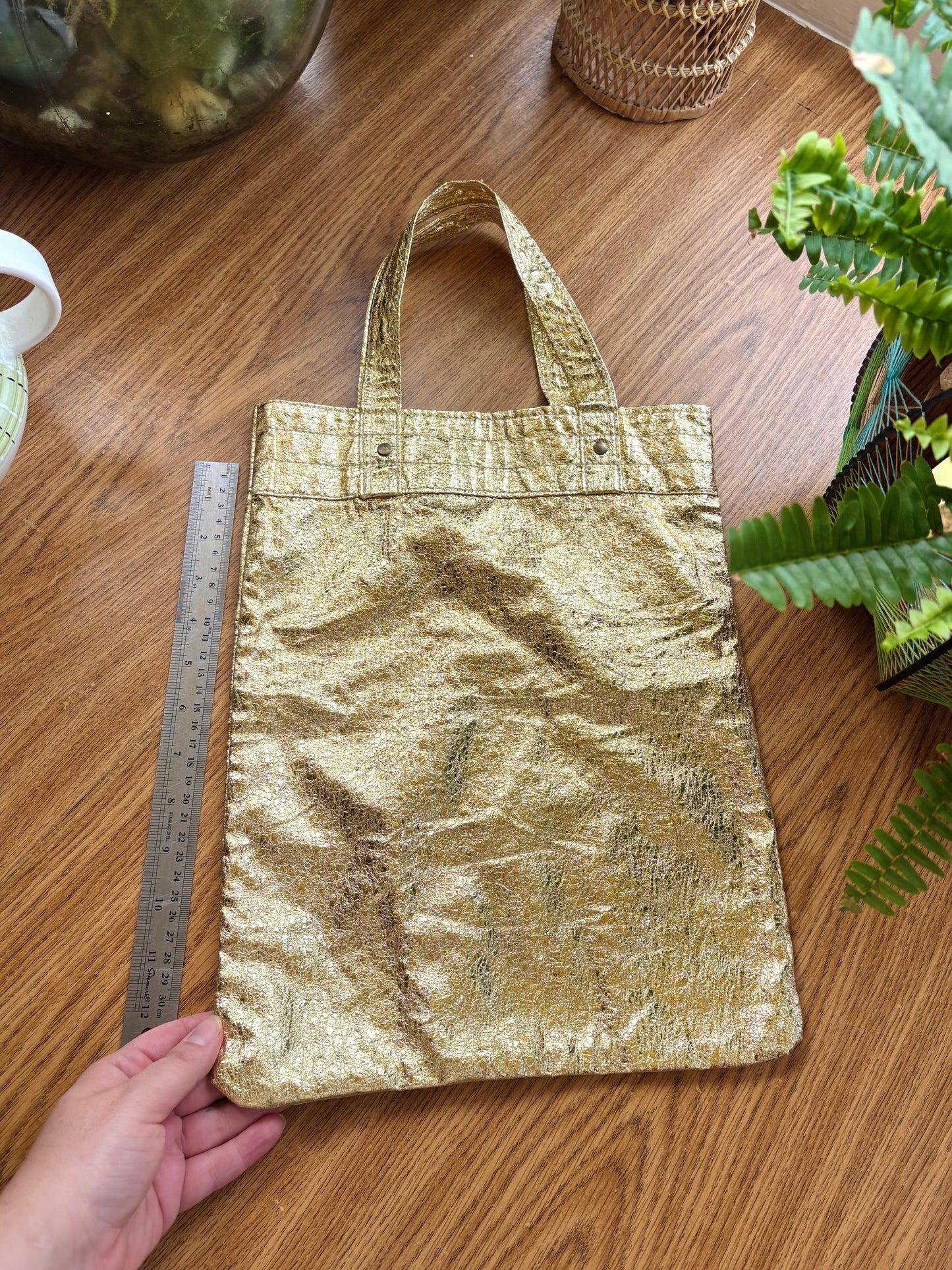 Gogo-tastic Gold Lamé Tote Bag