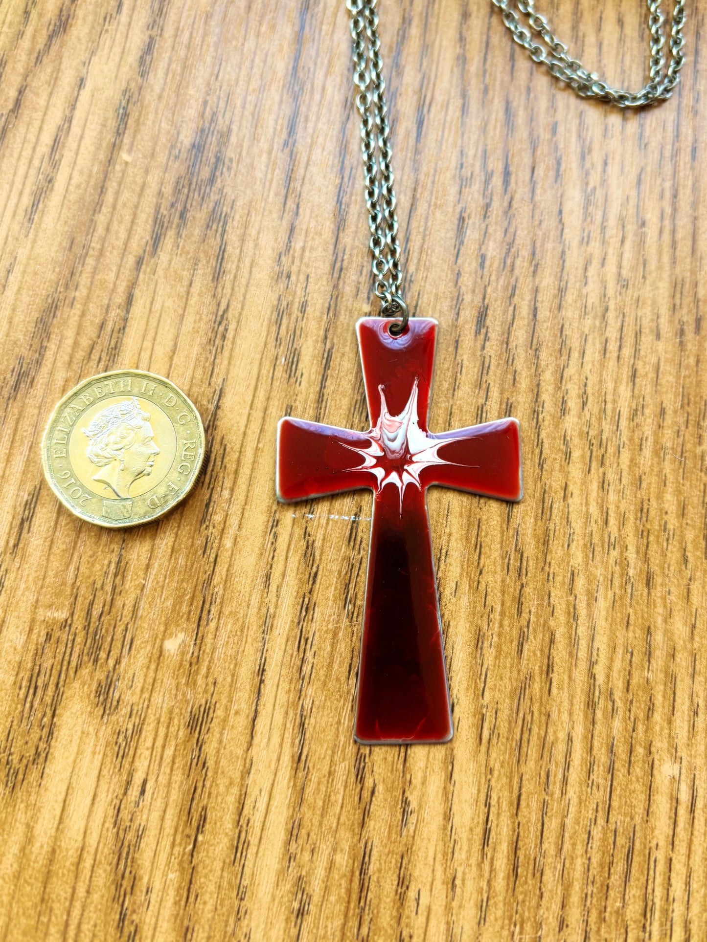 Vintage Enamelled Crucifix Pendant