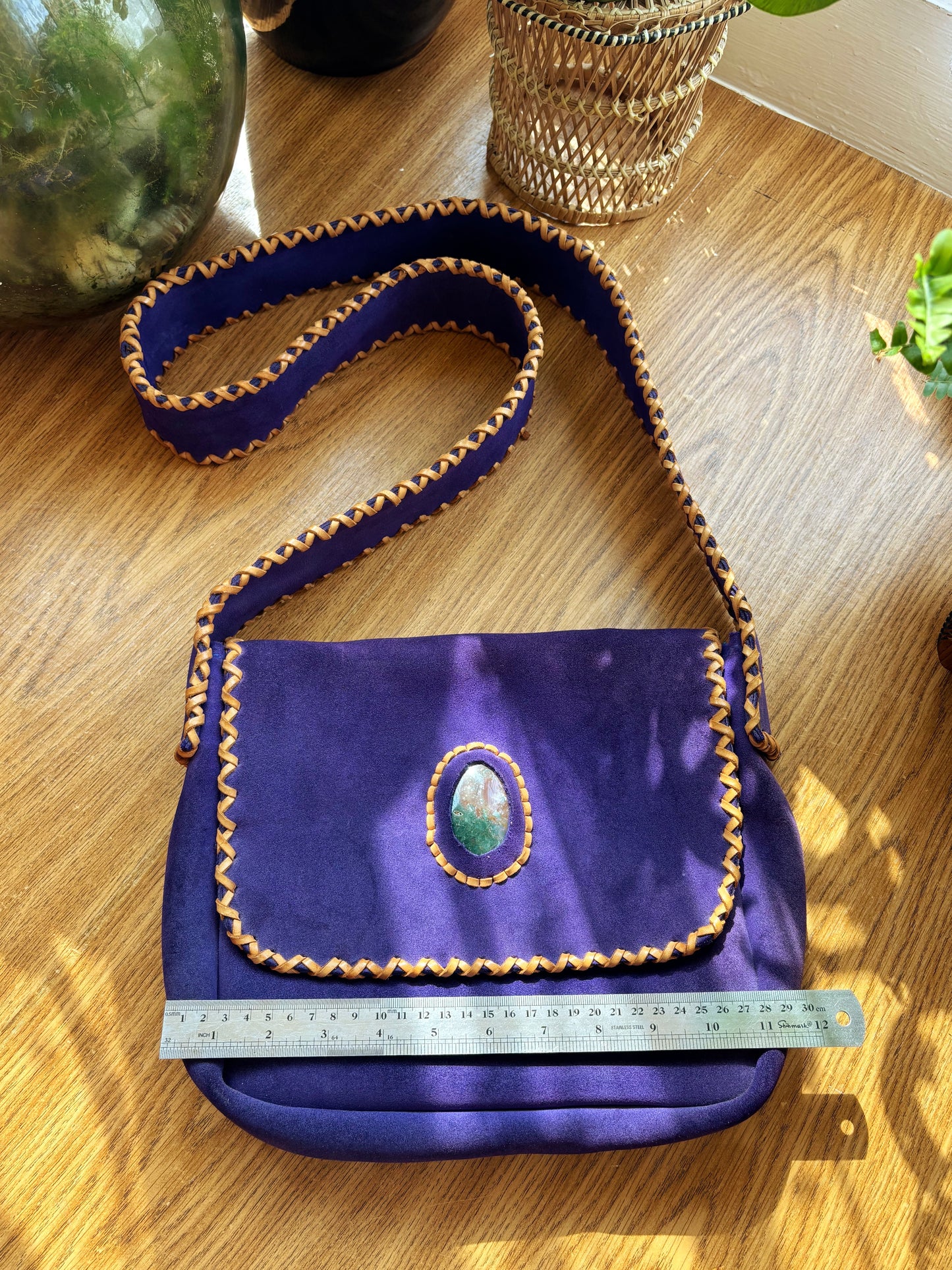 Vintage Purple Suede Handbag