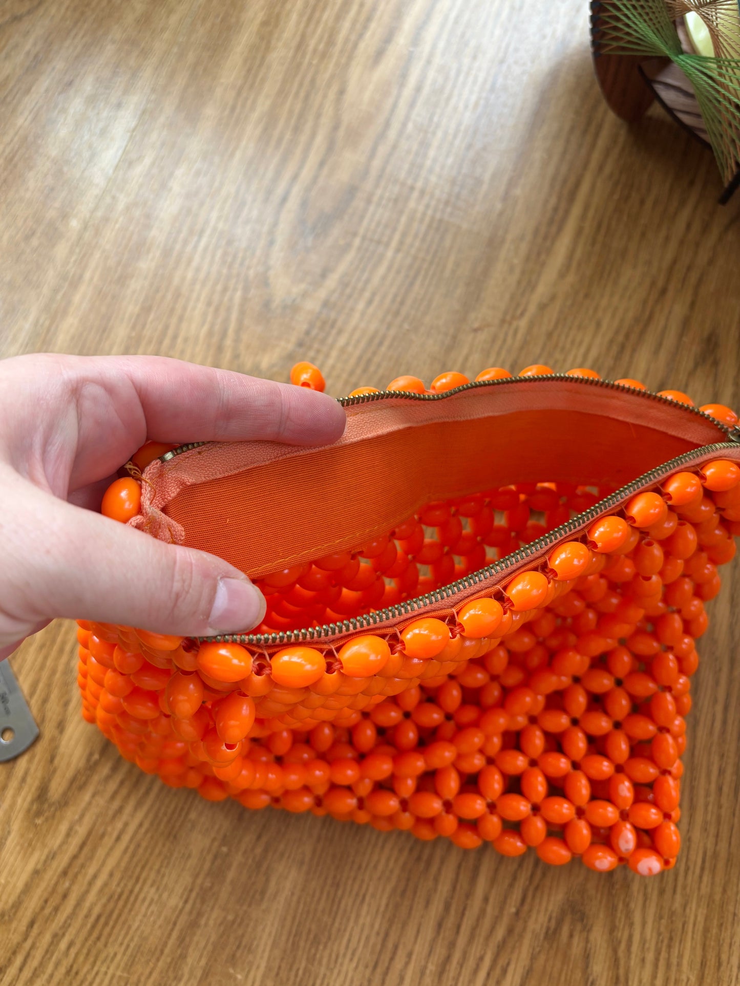 1960s Orange Beaded Modette Handbag