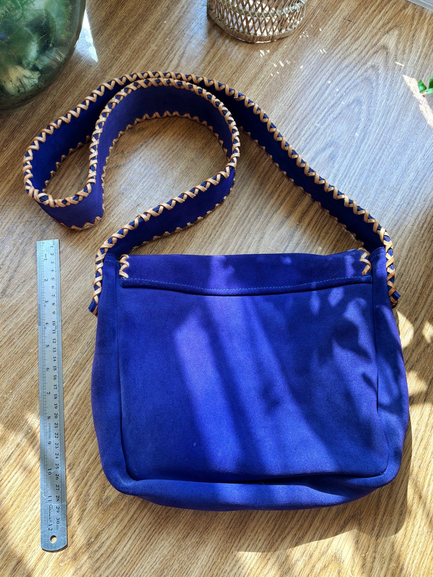 Vintage Purple Suede Handbag