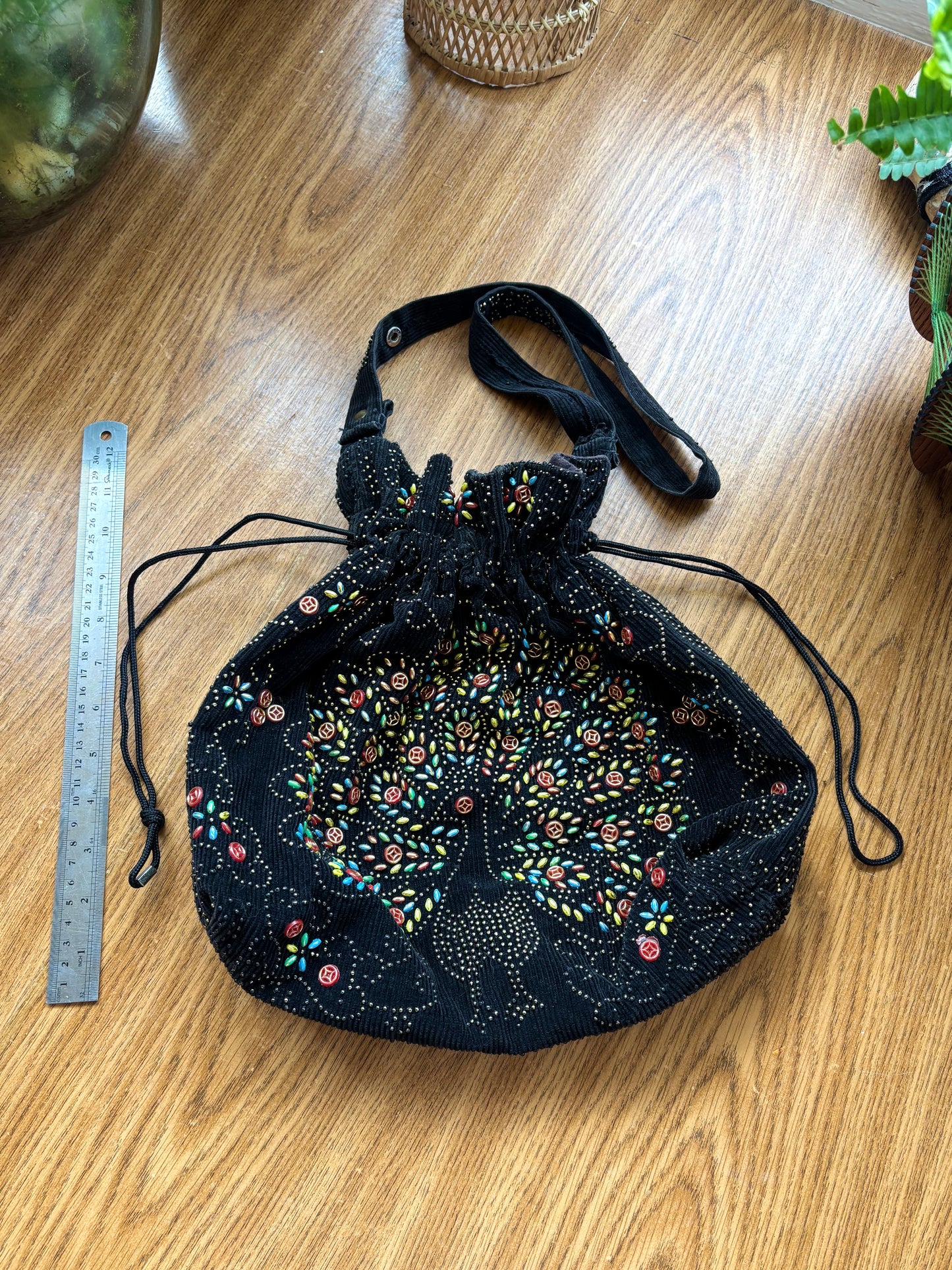 Vintage Beaded Peacock Bag