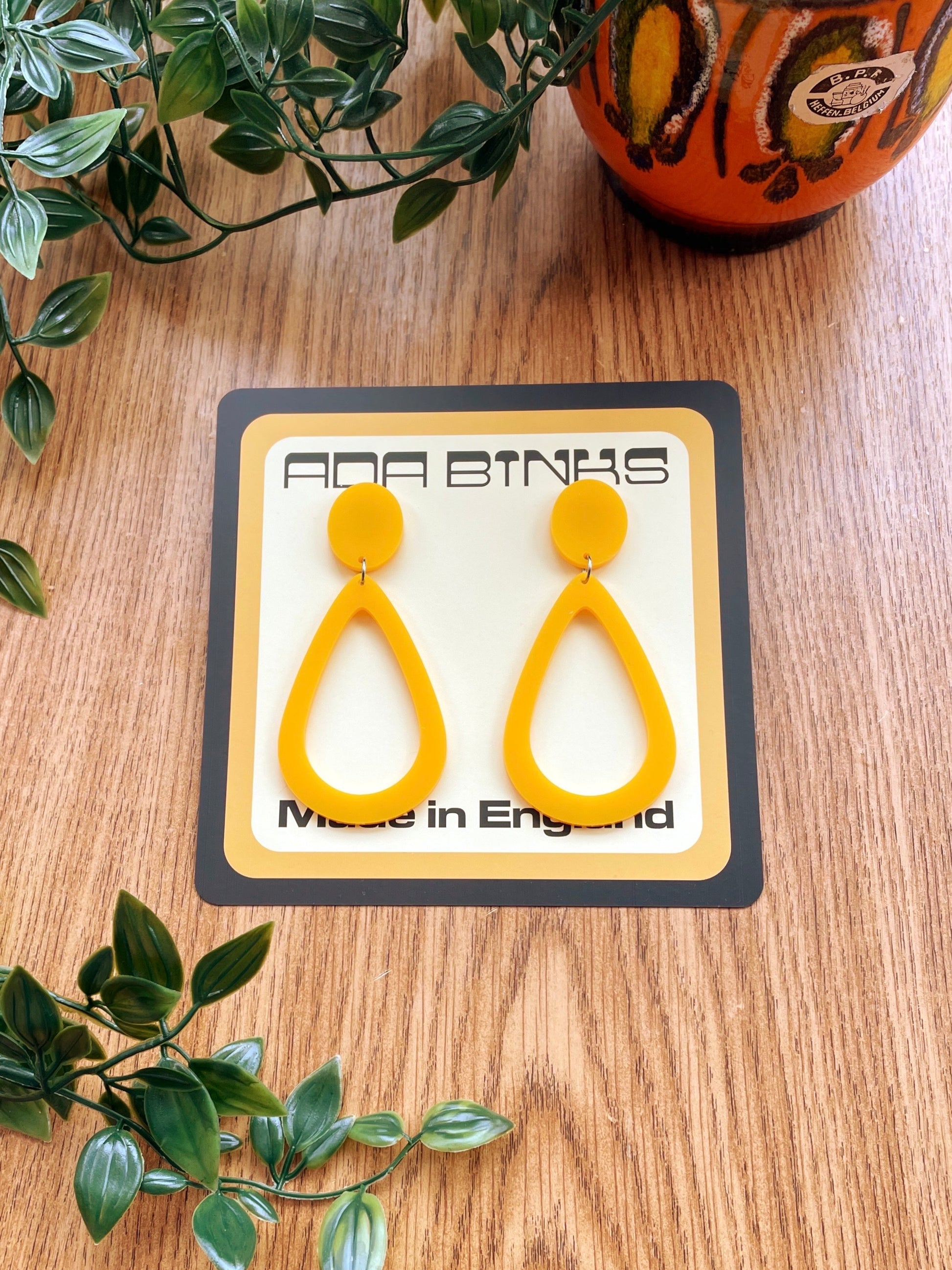 yellow 60s earrings