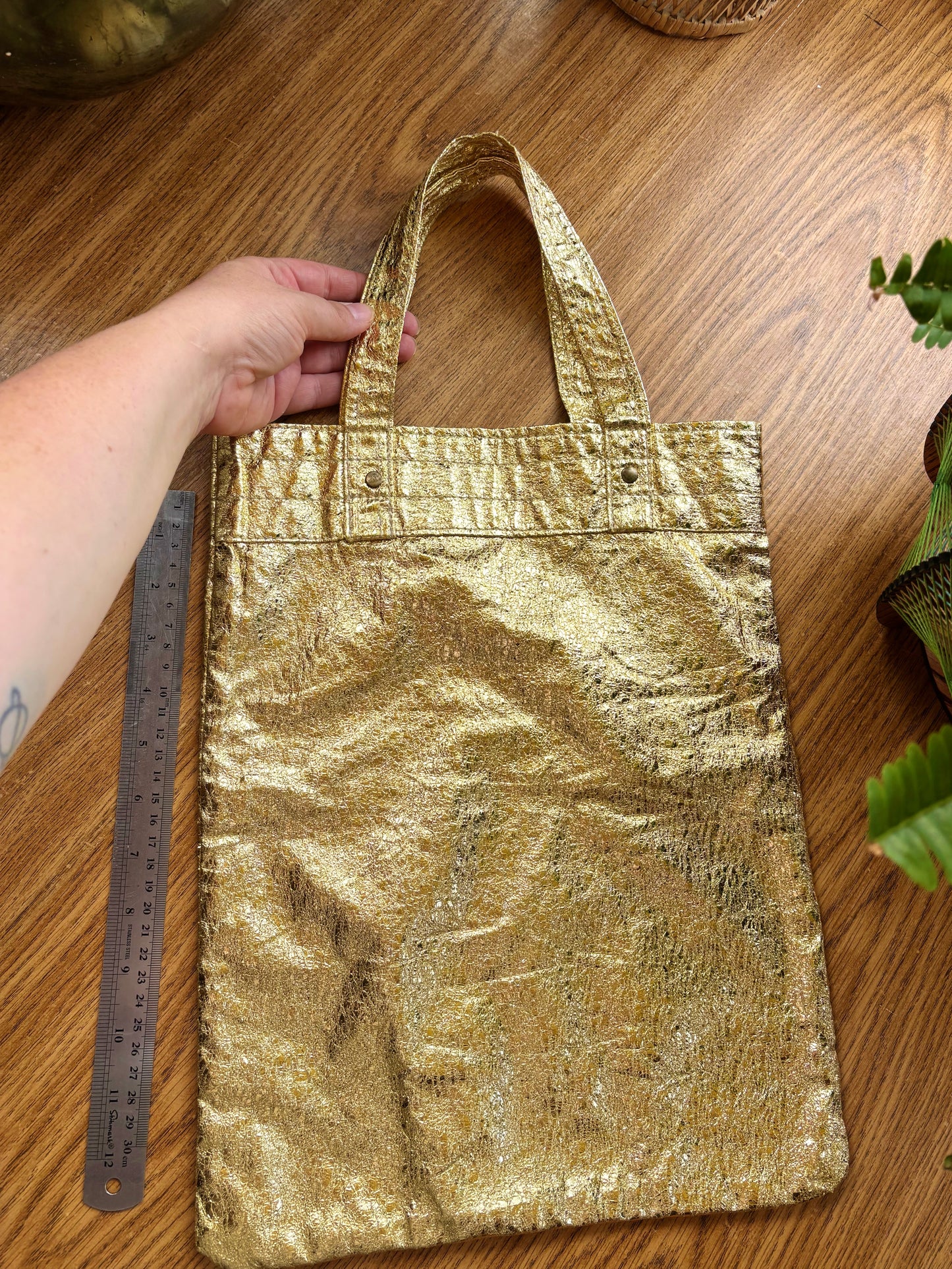 Gogo-tastic Gold Lamé Tote Bag