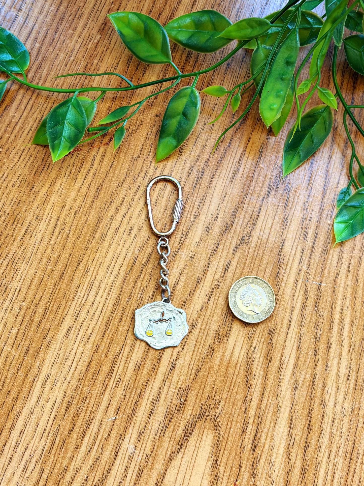 Vintage Solid Silver Libra Keychain