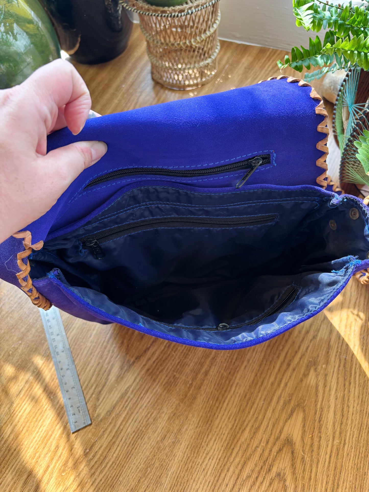 Vintage Purple Suede Handbag