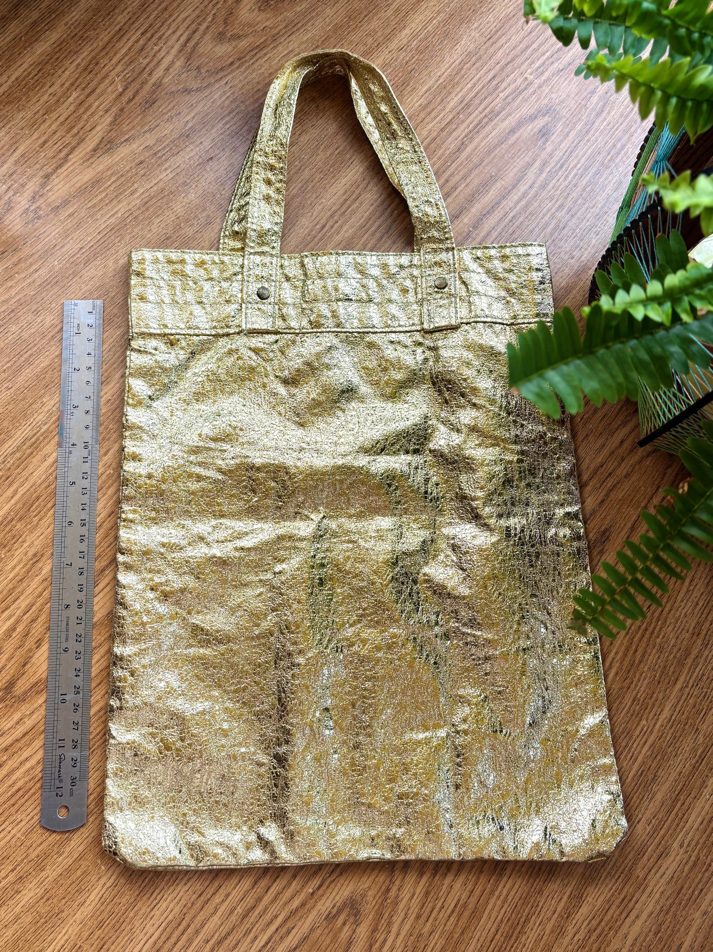 Gogo-tastic Gold Lamé Tote Bag