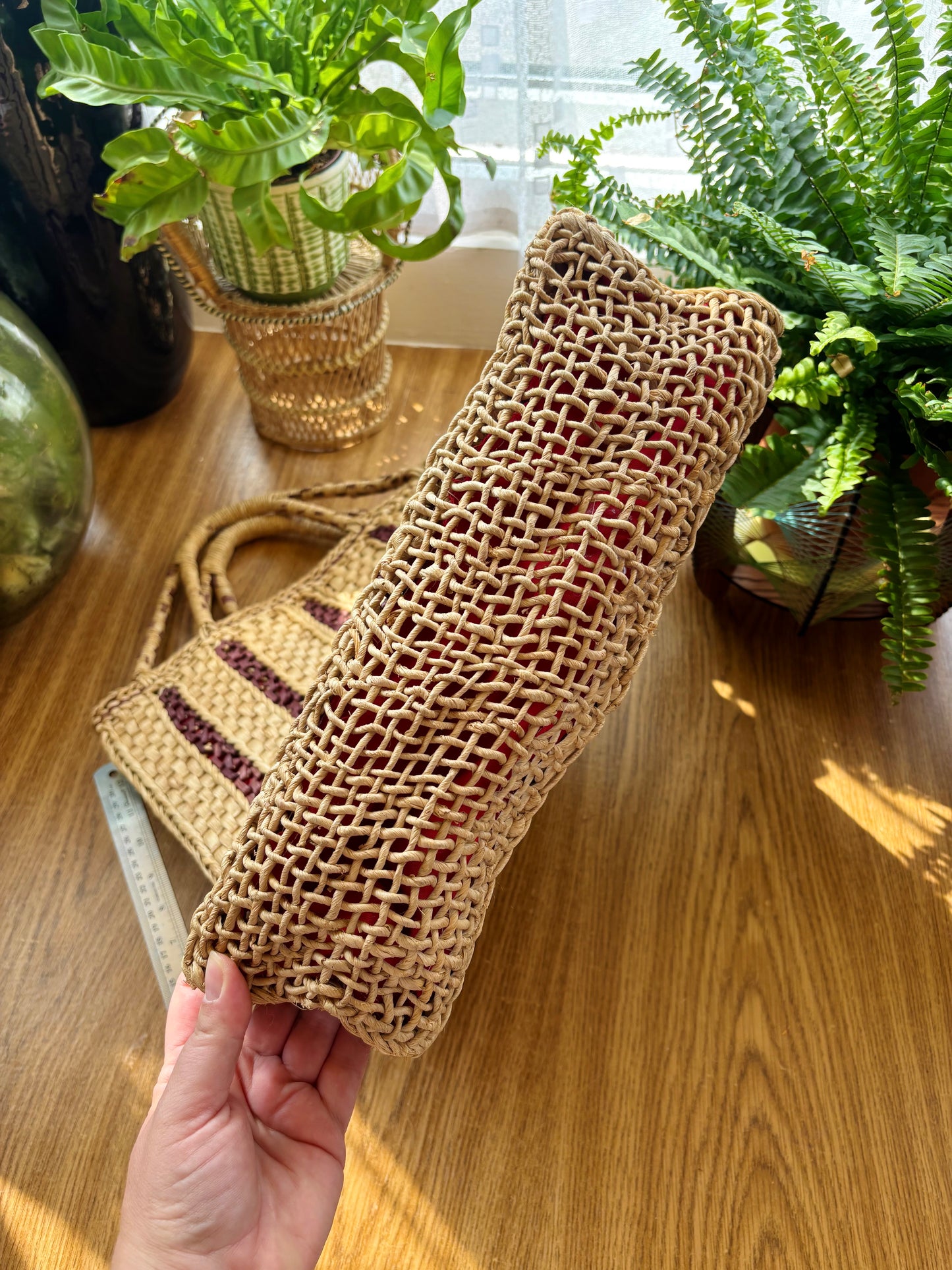 Large Vintage Raffia Shopper Bag