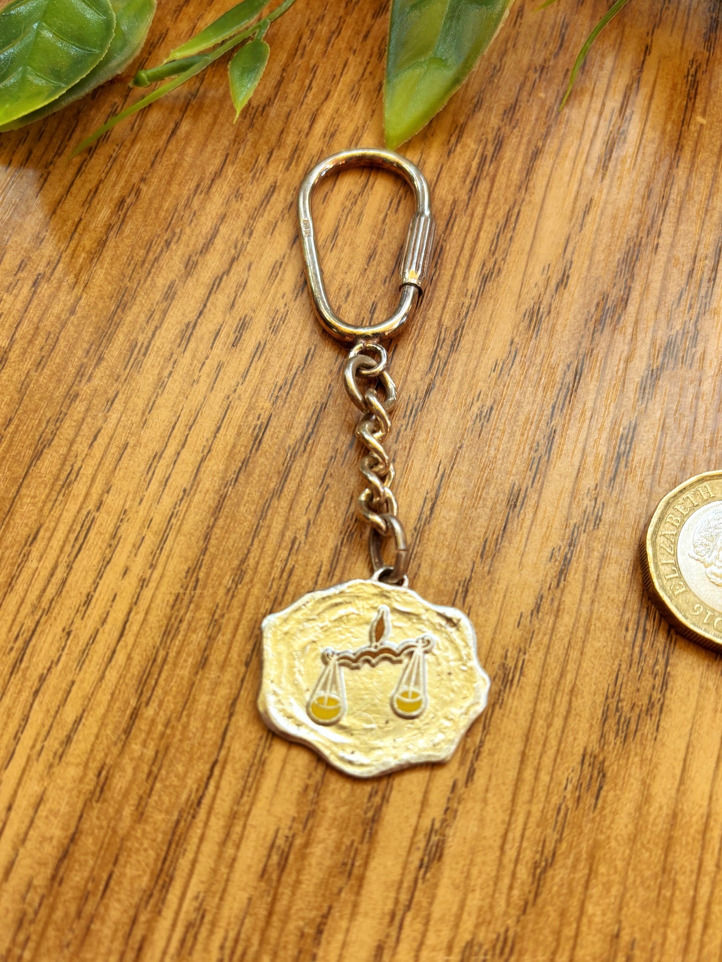 Vintage Solid Silver Libra Keychain