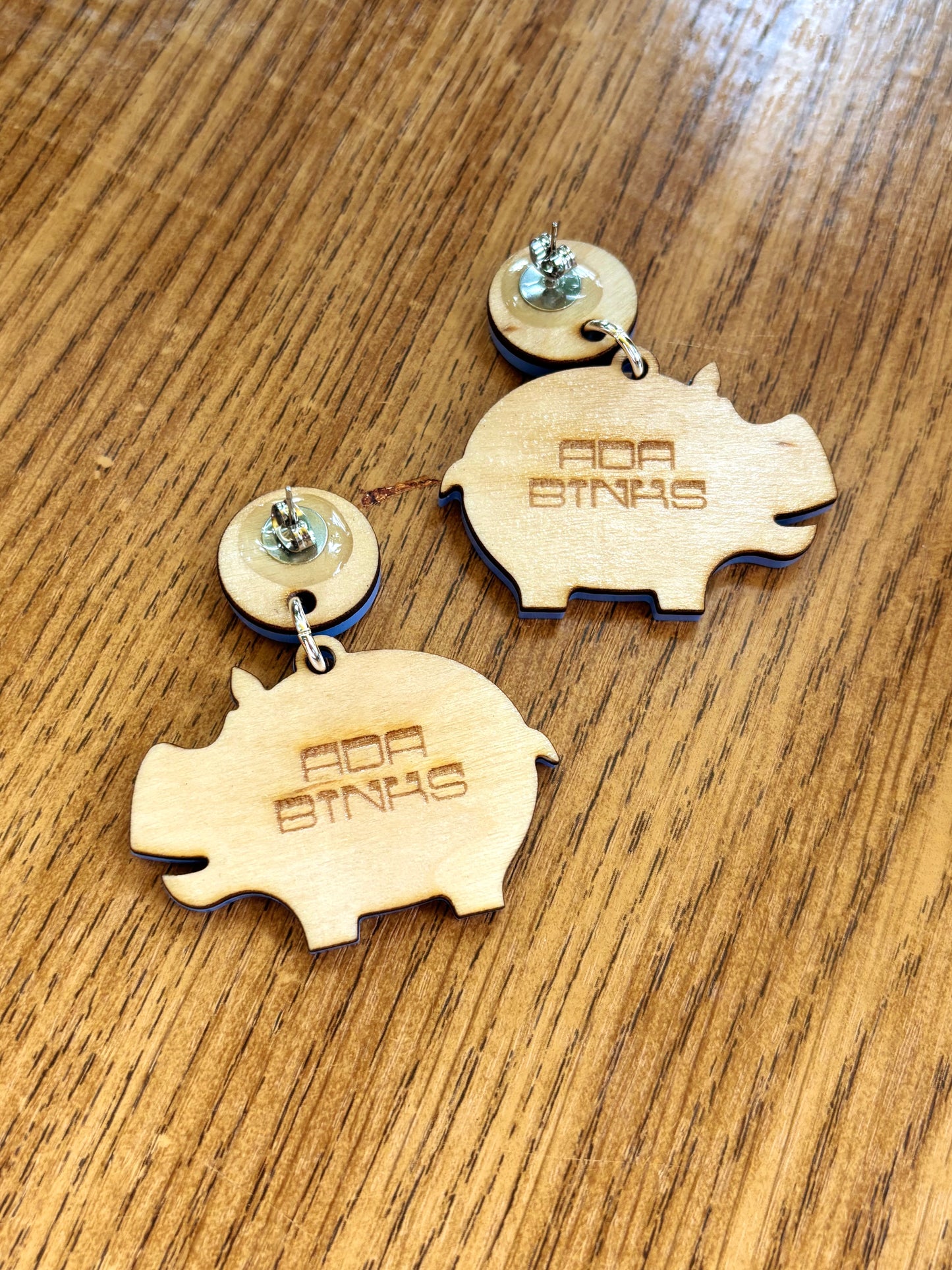 NEW Mini Mirror Hippo Earrings