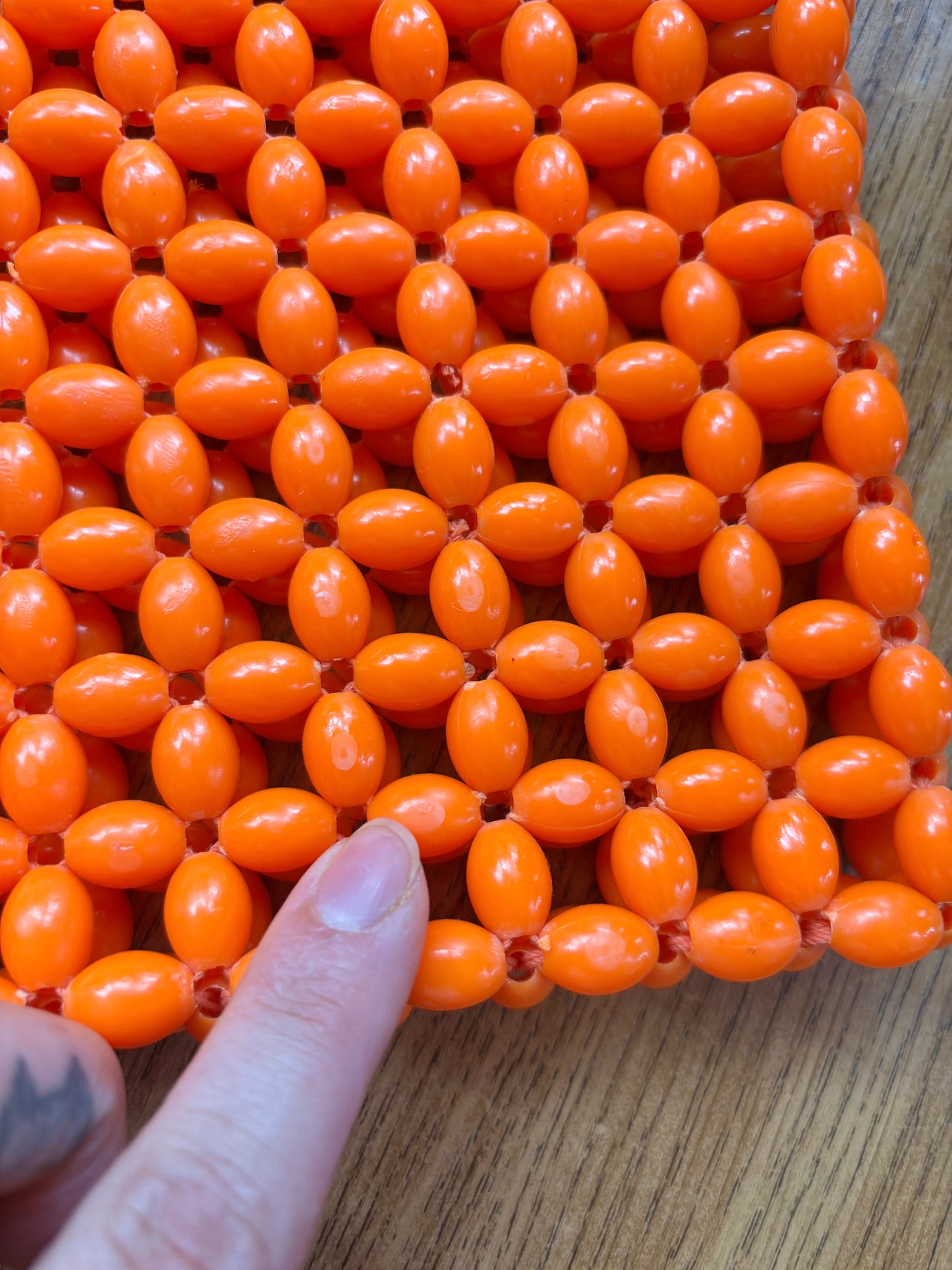 1960s Orange Beaded Modette Handbag
