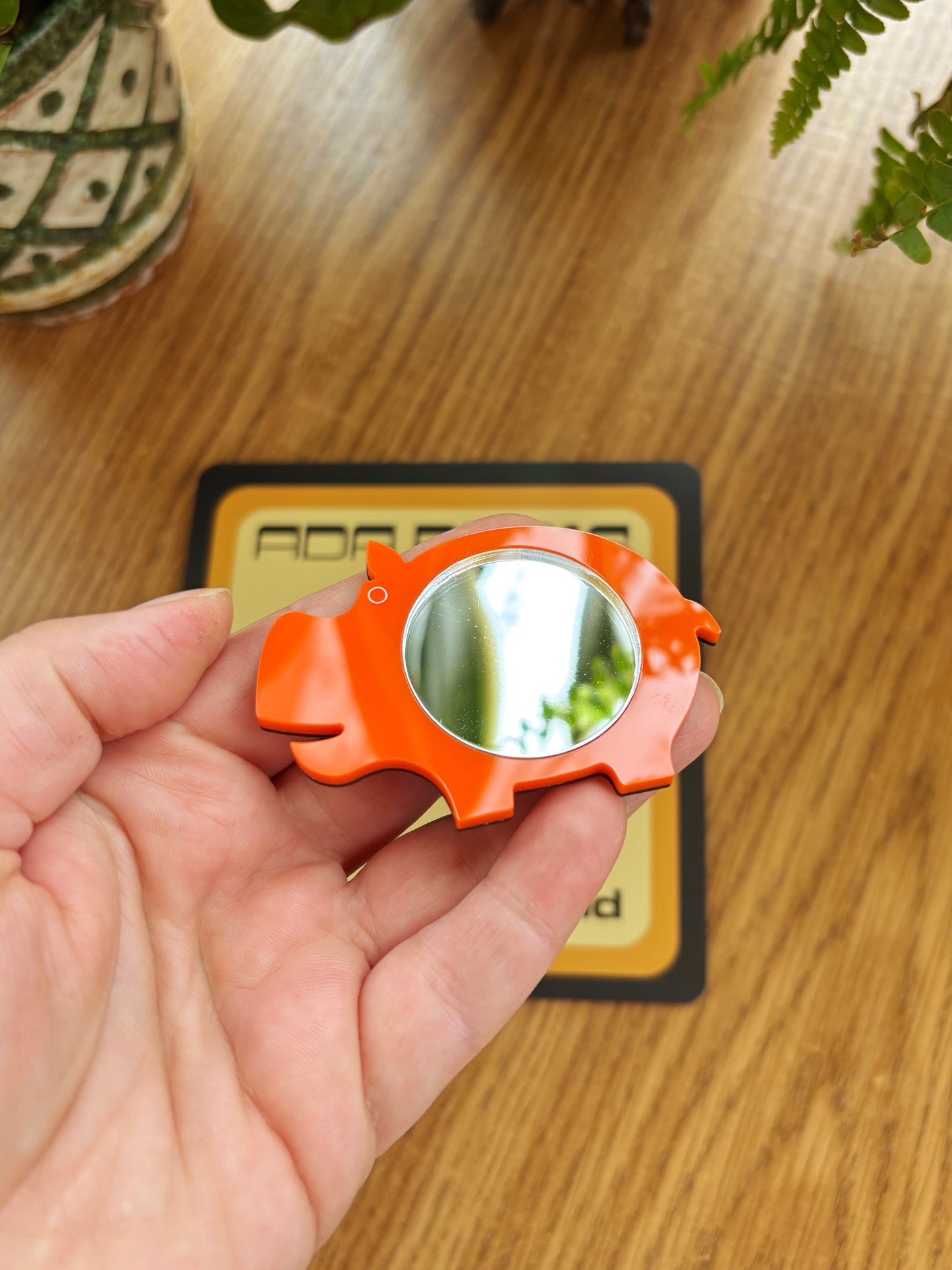NEW Mini Mirror Hippo Brooch
