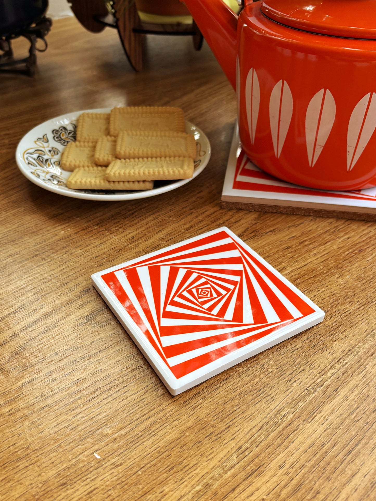 NEW- Op Art Ceramic Coasters