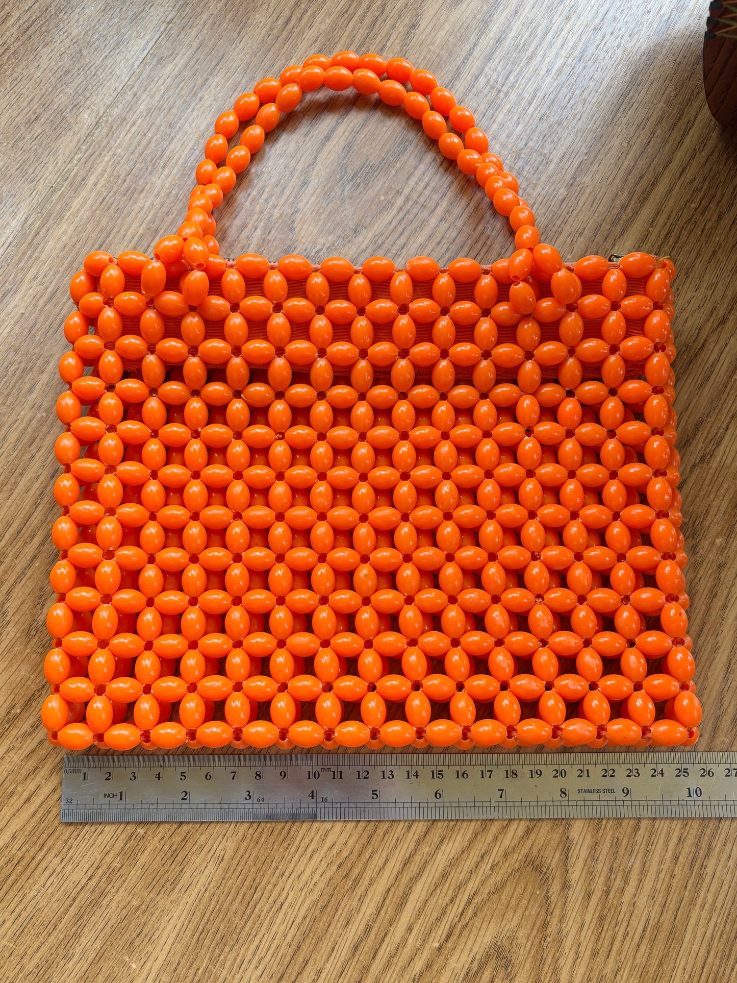 1960s Orange Beaded Modette Handbag