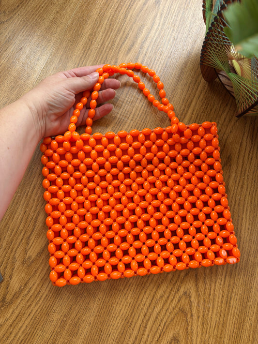 1960s Orange Beaded Modette Handbag