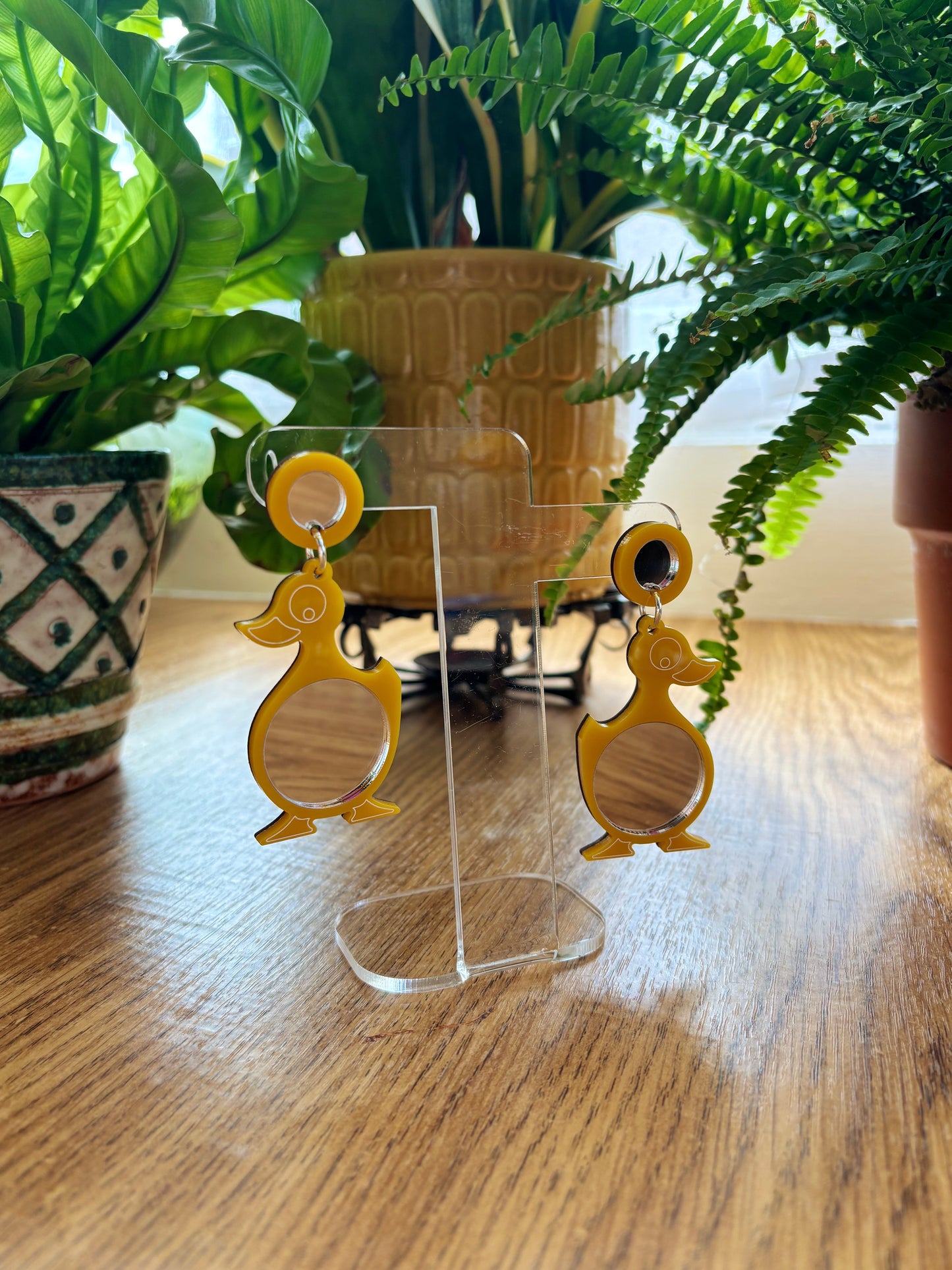 NEW Mini Mirror Duckling Earrings