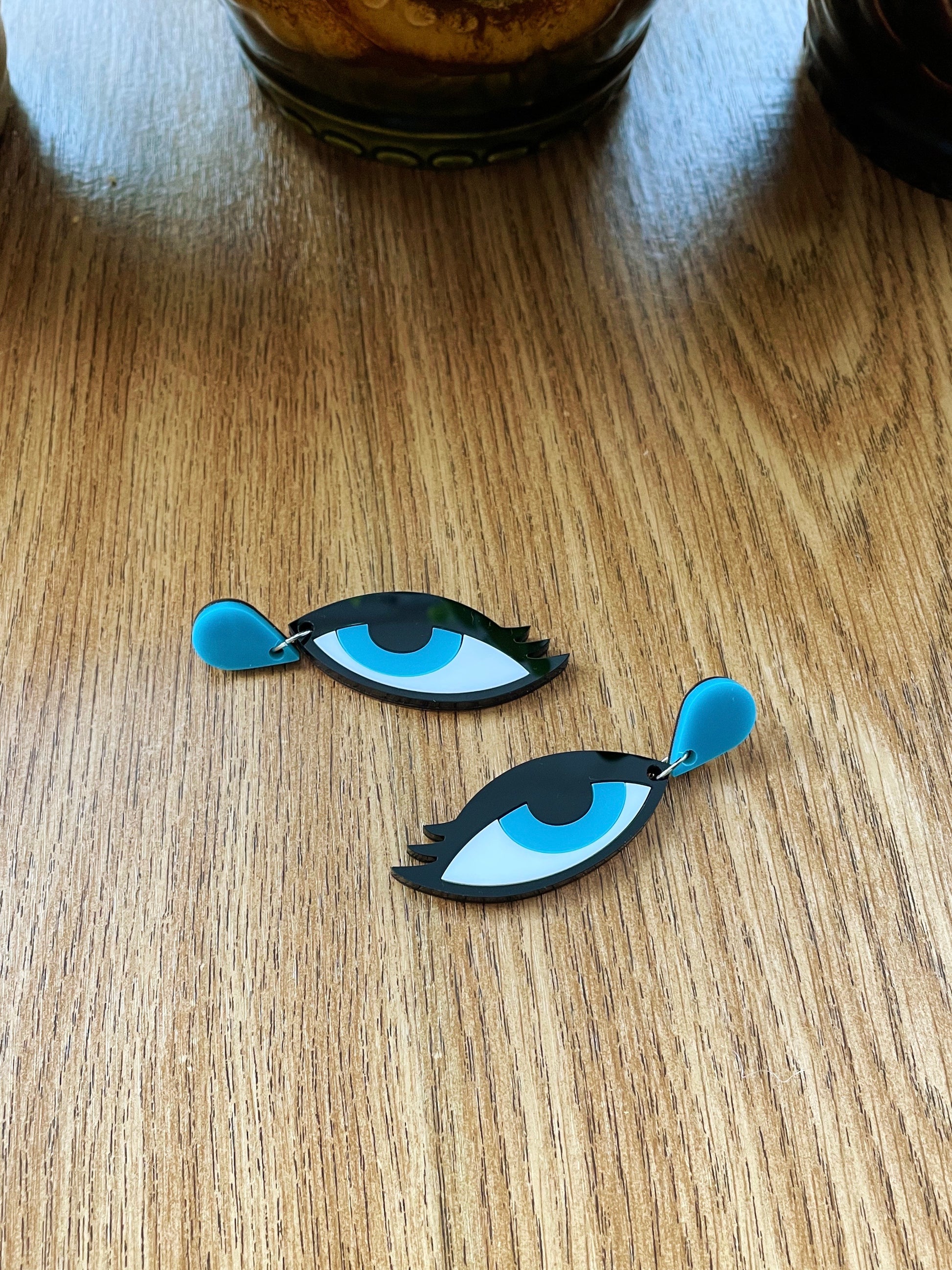 vintage eye earrings