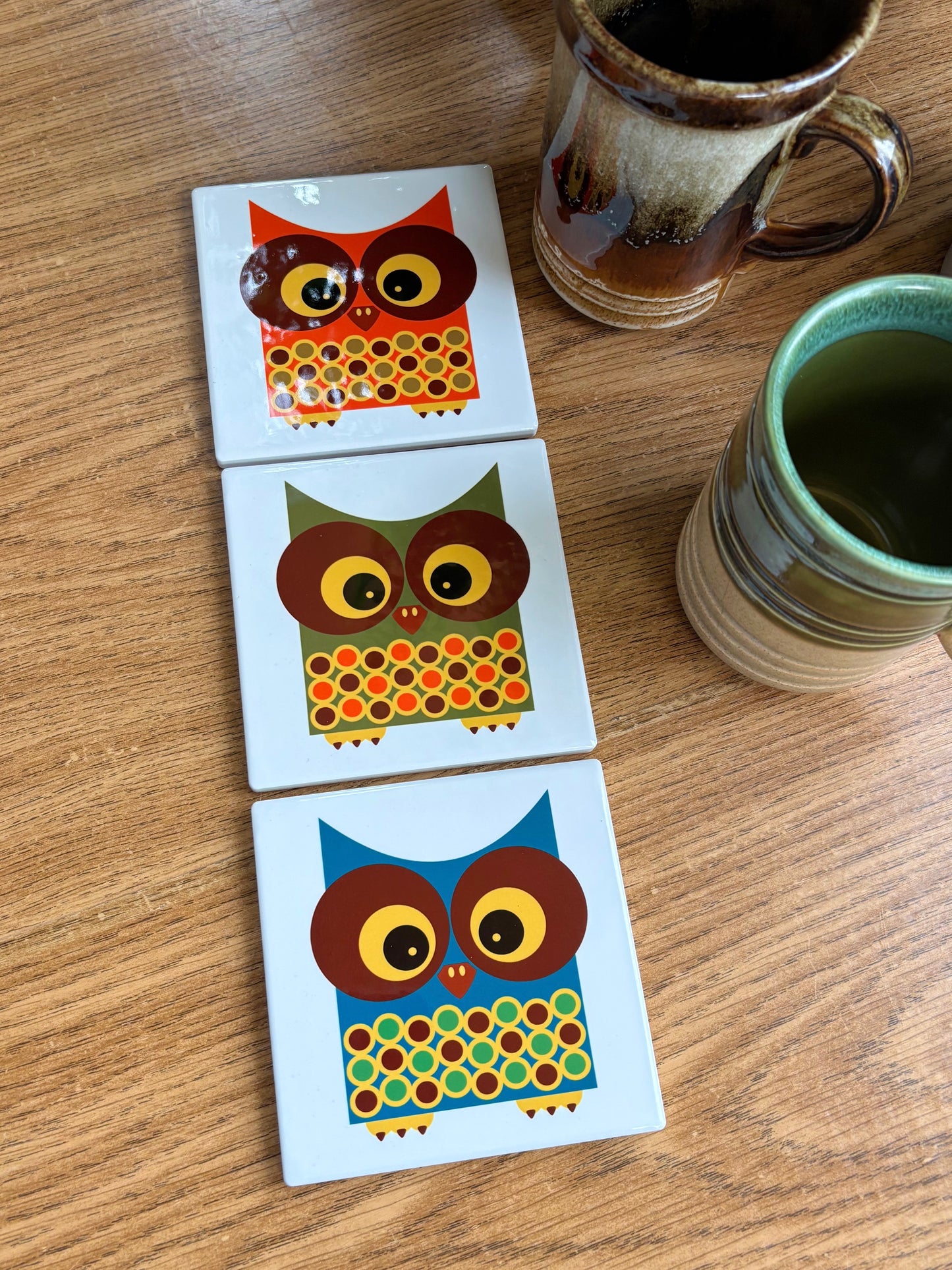 NEW- Wally The Owl Ceramic Coasters