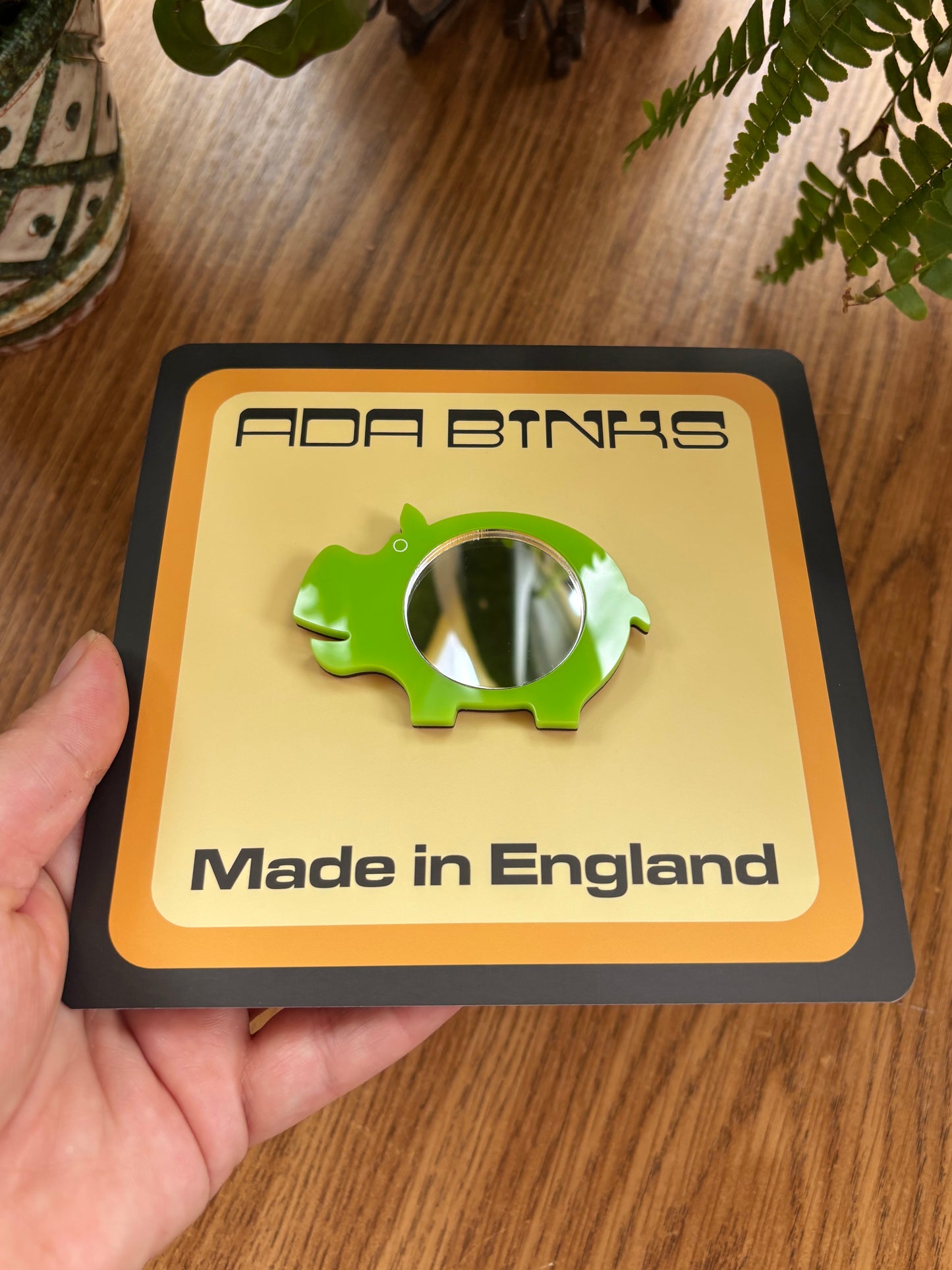 NEW Mini Mirror Hippo Brooch