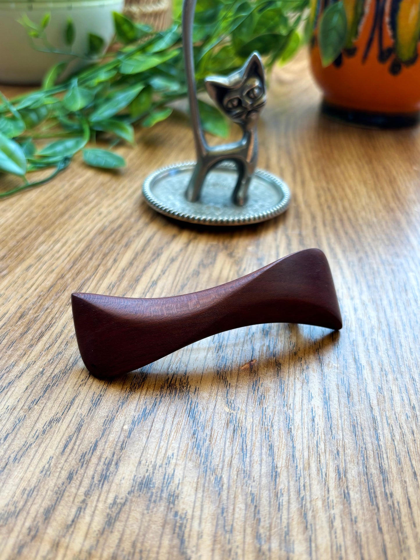 Vintage French Teak Barette Hair Clip