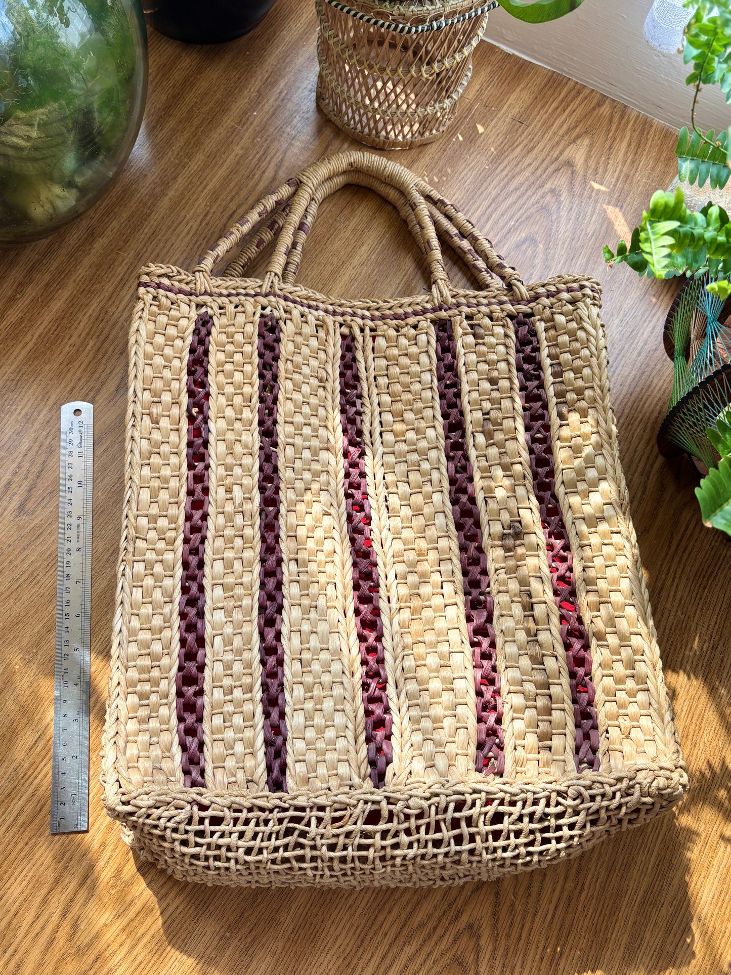 Large Vintage Raffia Shopper Bag
