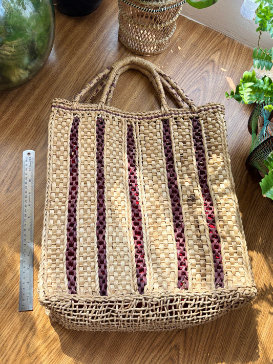 Large Vintage Raffia Shopper Bag