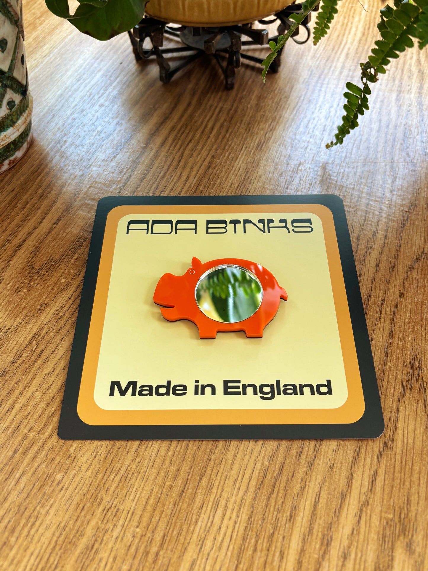 NEW Mini Mirror Hippo Brooch