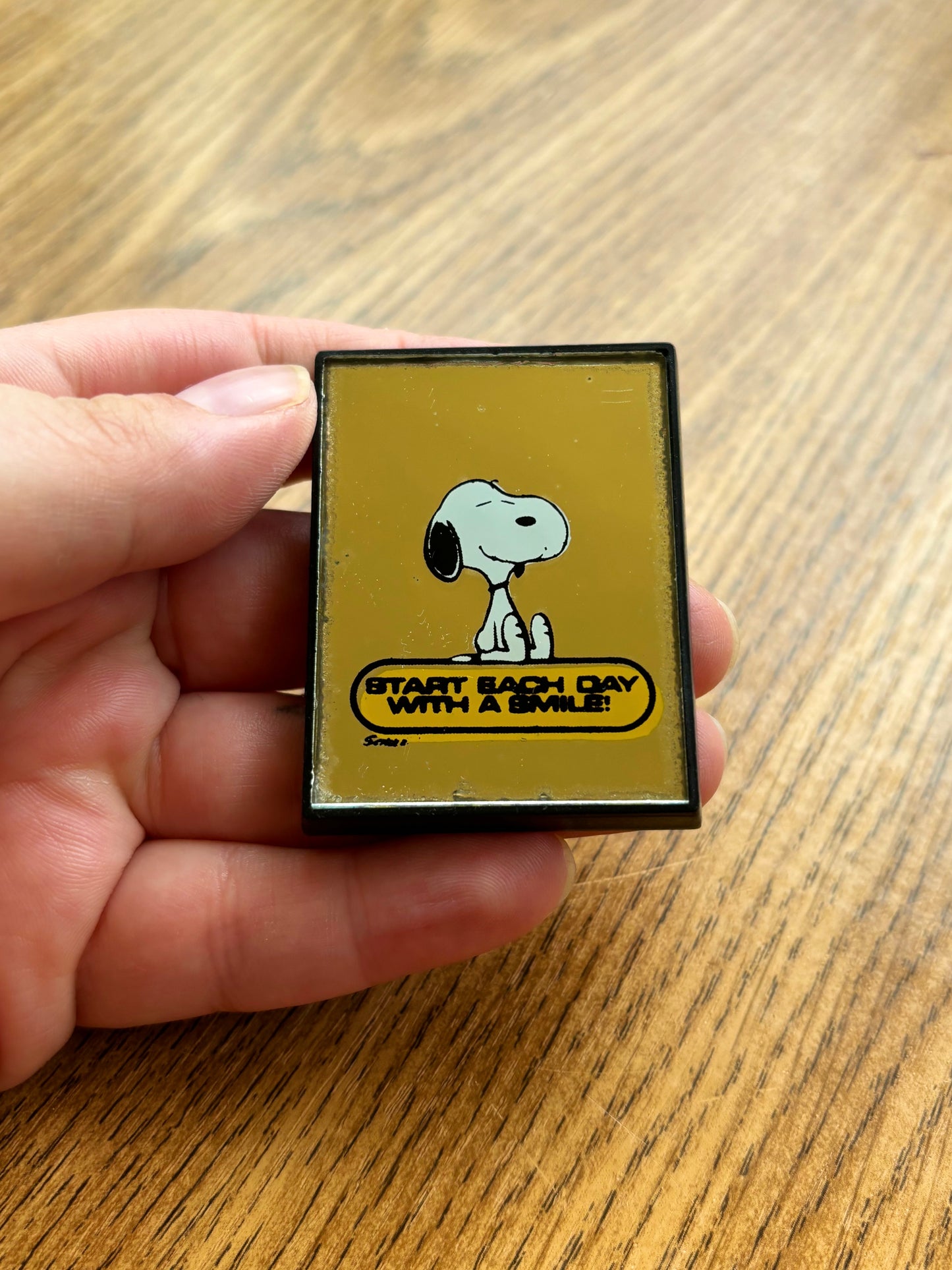 Vintage Mirrored Snoopy Badge