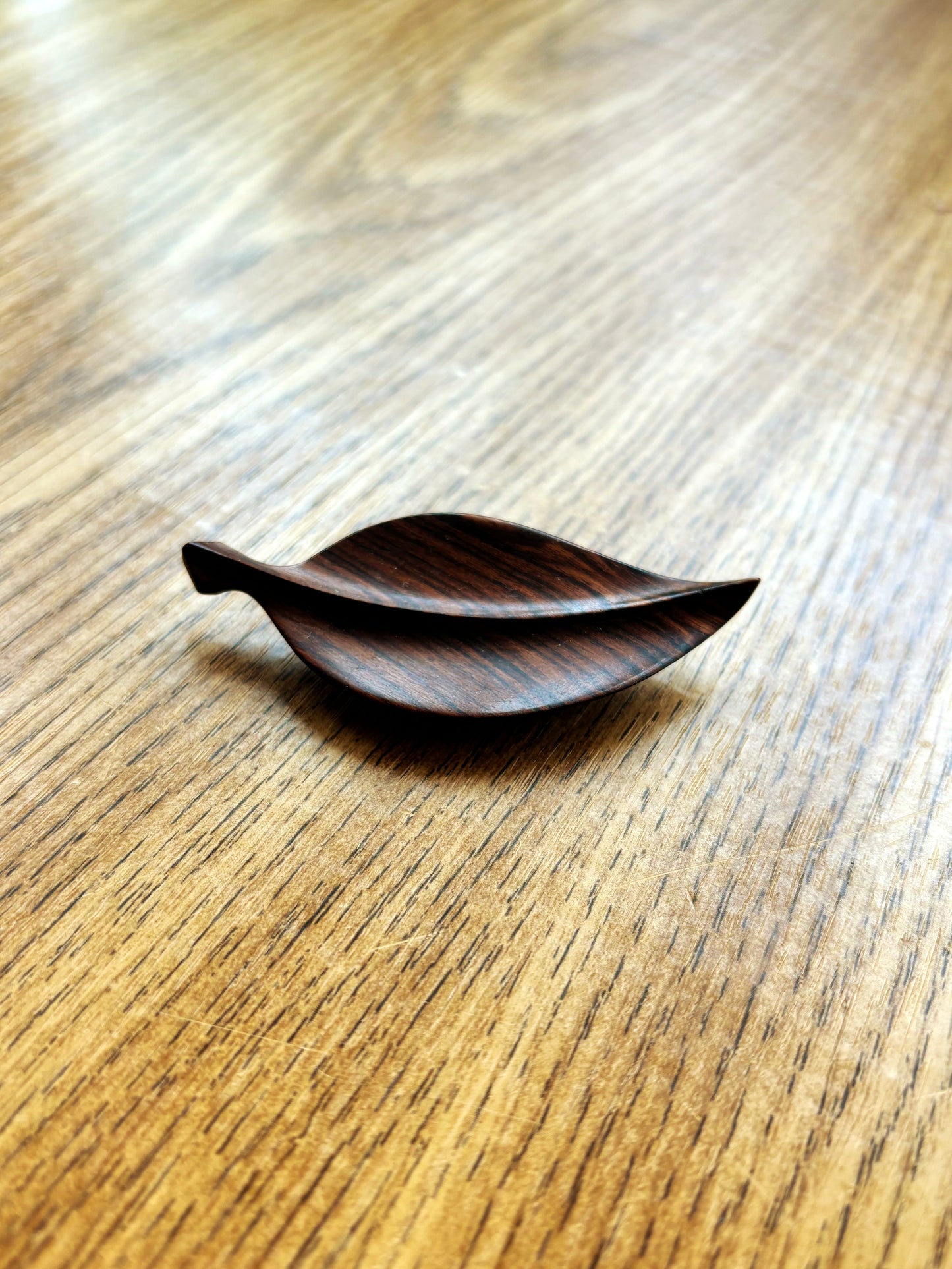 Vintage Hardwood Leaf Brooch