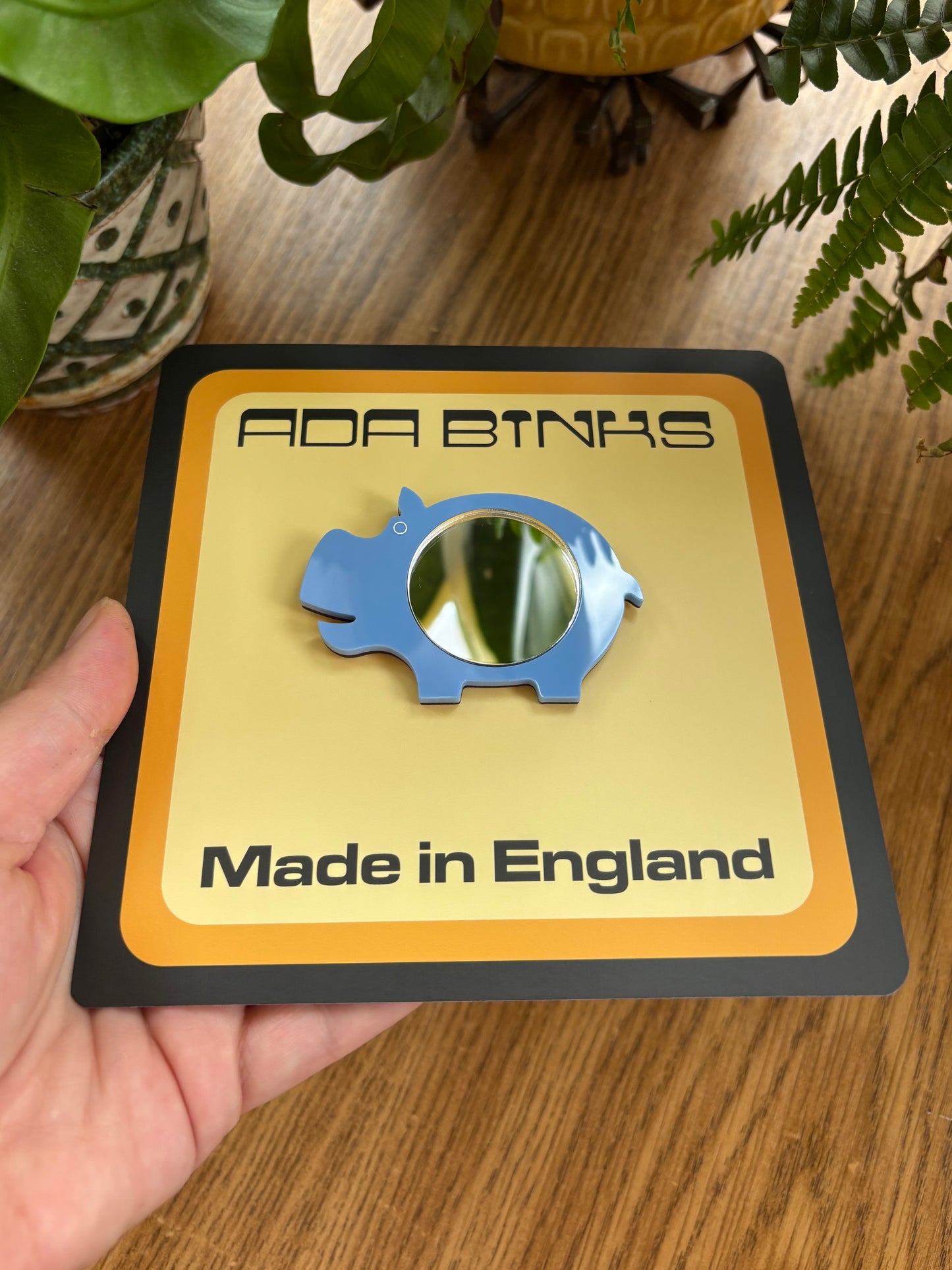 NEW Mini Mirror Hippo Brooch